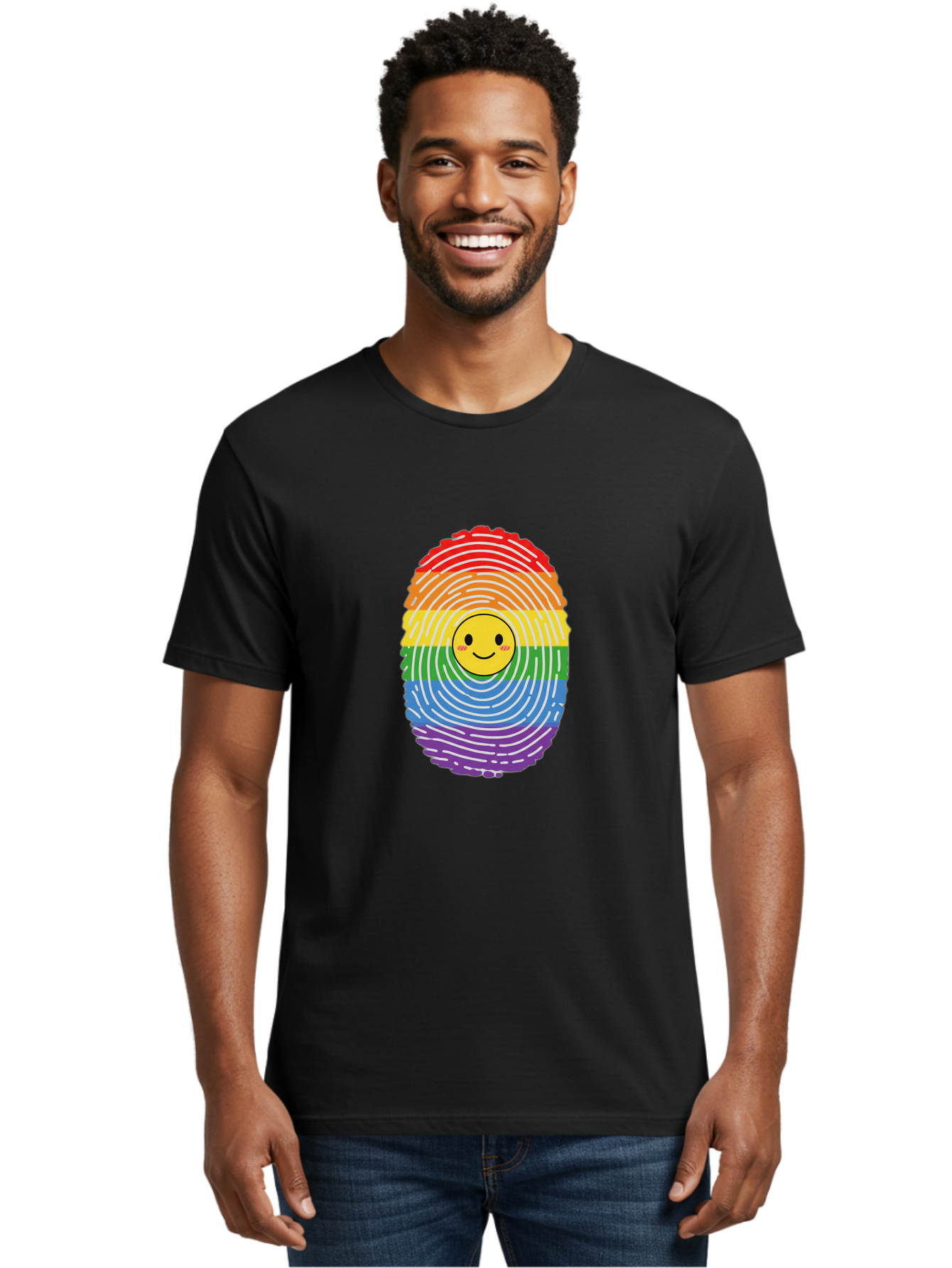 Rainbow-Fingerprint-Smiley Men'S Graphic Tee, 100% Cotton, Comfortable Casual Summer Wear, Machine Washable, Vintage Camera, Old Camera, Antique Camera, Black Camera, Classic Photography, Photography Equipment, Nostalgic Device, Film Camera, Bai293