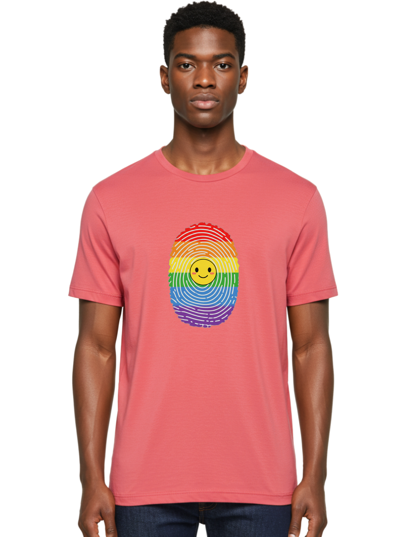 Rainbow-Fingerprint-Smiley Men'S Graphic Tee, 100% Cotton, Comfortable Casual Summer Wear, Machine Washable, Vintage Camera, Old Camera, Antique Camera, Black Camera, Classic Photography, Photography Equipment, Nostalgic Device, Film Camera, Bai293