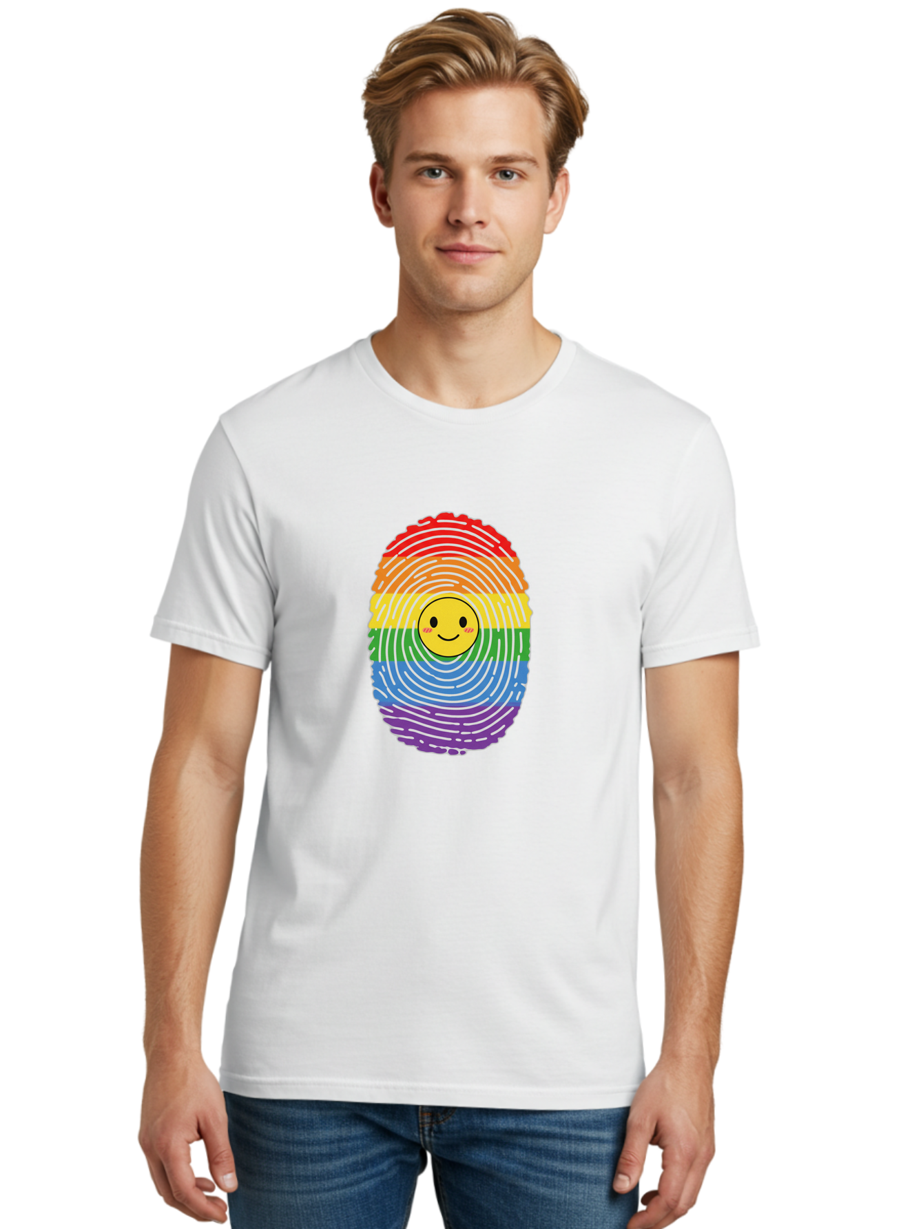 Rainbow-Fingerprint-Smiley Men'S Graphic Tee, 100% Cotton, Comfortable Casual Summer Wear, Machine Washable, Vintage Camera, Old Camera, Antique Camera, Black Camera, Classic Photography, Photography Equipment, Nostalgic Device, Film Camera, Bai293