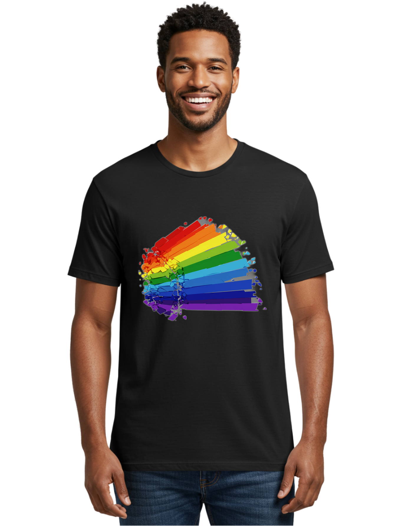 Rainbow-Paint-Splash Men'S Graphic Tee, 100% Cotton, Comfortable Casual Summer Wear, Machine Washable, Vintage Camera, Old Camera, Antique Camera, Black Camera, Classic Photography, Photography Equipment, Nostalgic Device, Film Camera, Bai294
