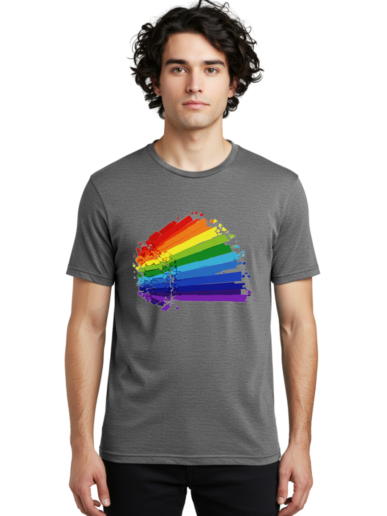 Rainbow-Paint-Splash Men'S Graphic Tee, 100% Cotton, Comfortable Casual Summer Wear, Machine Washable, Vintage Camera, Old Camera, Antique Camera, Black Camera, Classic Photography, Photography Equipment, Nostalgic Device, Film Camera, Bai294