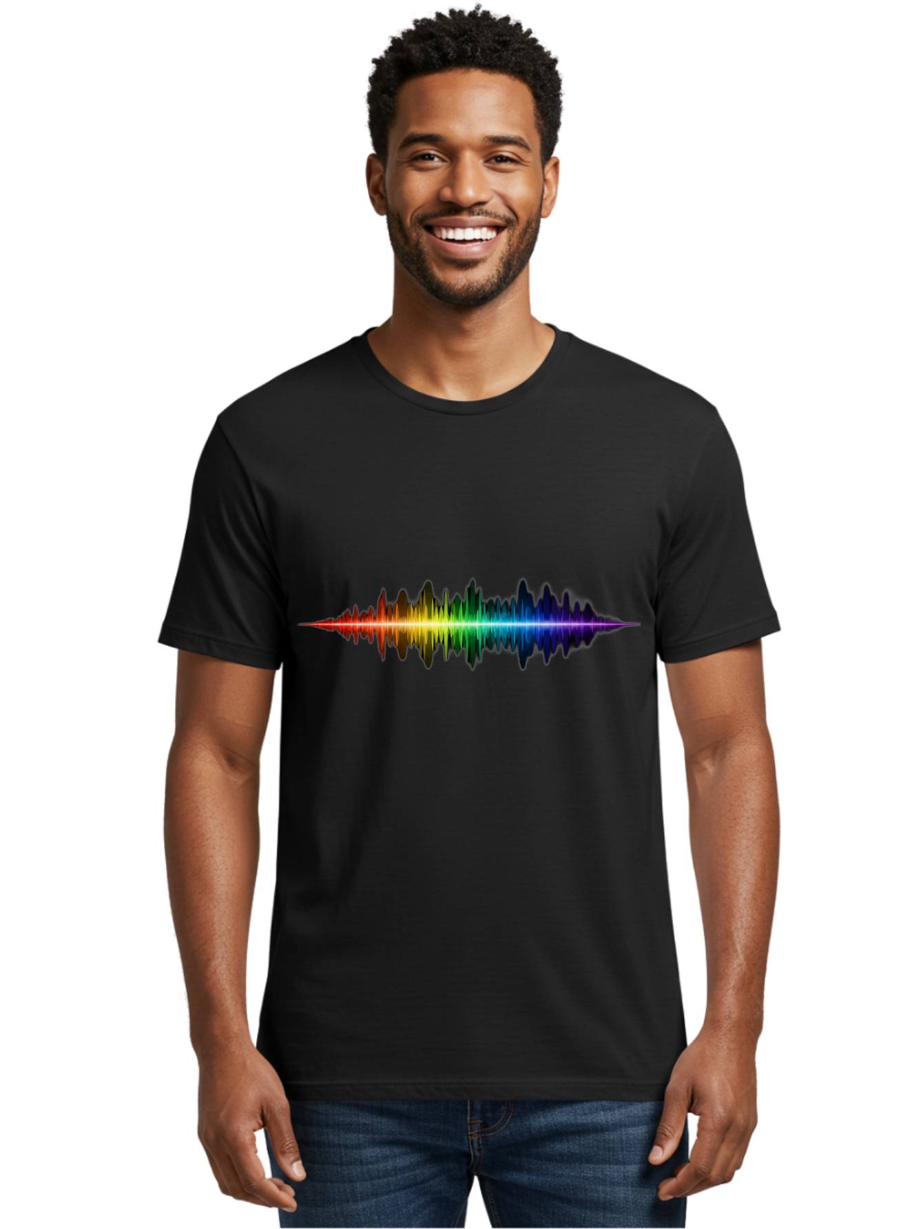 Rainbow-Sound-Wave Men'S Graphic Tee, 100% Cotton, Comfortable Casual Summer Wear, Machine Washable, Vintage Camera, Old Camera, Antique Camera, Black Camera, Classic Photography, Photography Equipment, Nostalgic Device, Film Camera, Bai295
