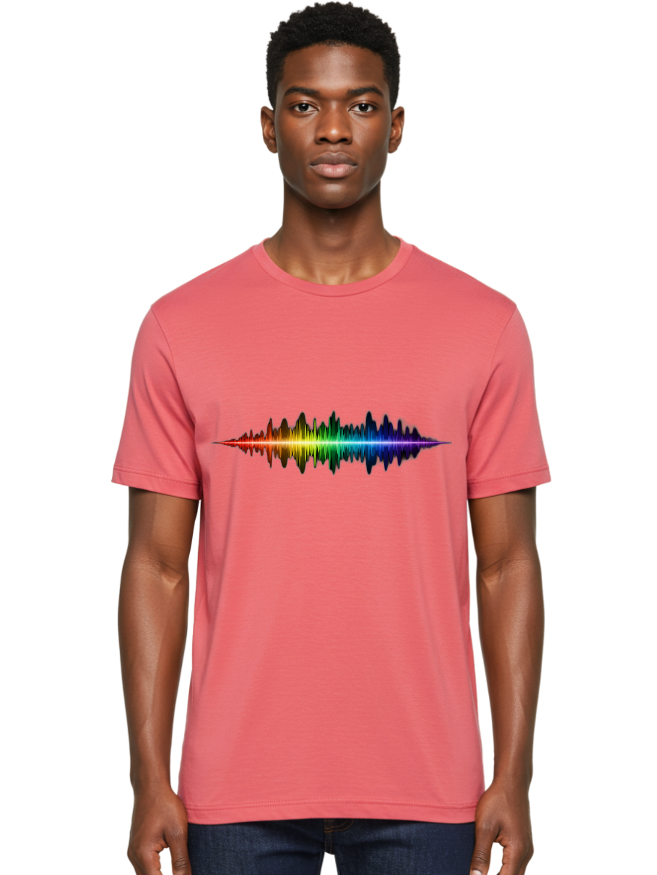 Rainbow-Sound-Wave Men'S Graphic Tee, 100% Cotton, Comfortable Casual Summer Wear, Machine Washable, Vintage Camera, Old Camera, Antique Camera, Black Camera, Classic Photography, Photography Equipment, Nostalgic Device, Film Camera, Bai295