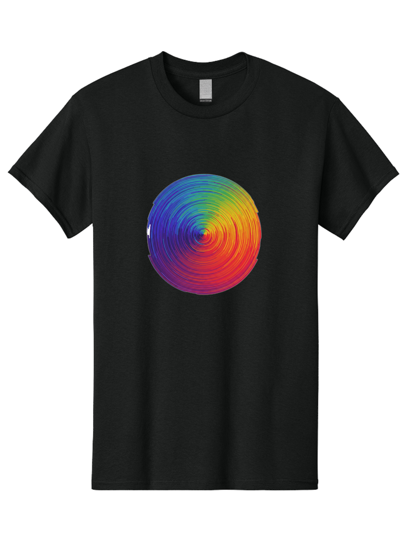 Rainbow-Spiral-Circle Men'S Graphic Tee, 100% Cotton, Comfortable Casual Summer Wear, Machine Washable, Vintage Camera, Old Camera, Antique Camera, Black Camera, Classic Photography, Photography Equipment, Nostalgic Device, Film Camera, Bai296