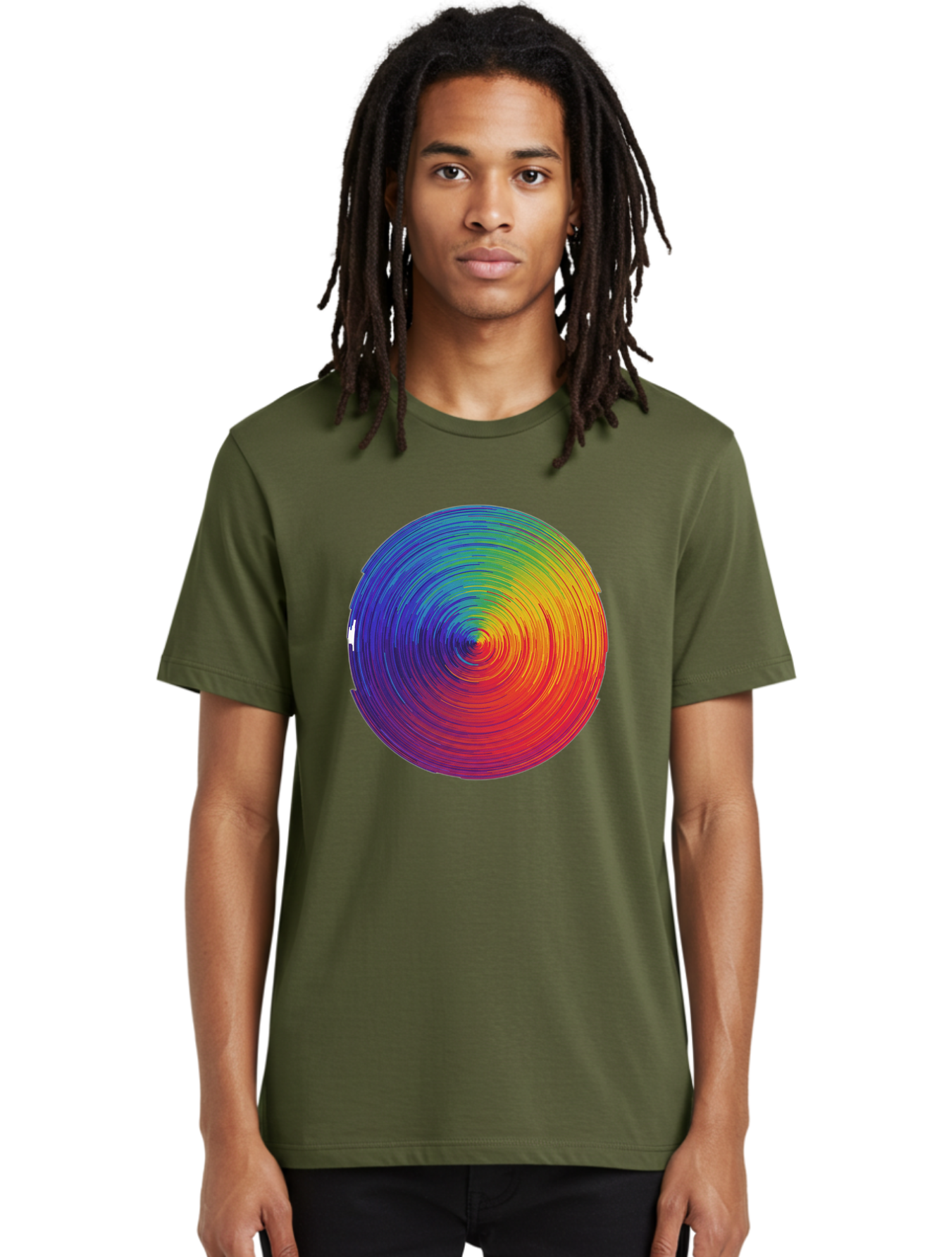 Rainbow-Spiral-Circle Men'S Graphic Tee, 100% Cotton, Comfortable Casual Summer Wear, Machine Washable, Vintage Camera, Old Camera, Antique Camera, Black Camera, Classic Photography, Photography Equipment, Nostalgic Device, Film Camera, Bai296