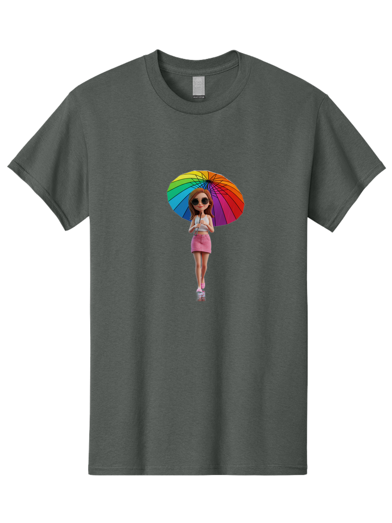 Rainbow-Umbrella-Girl Men'S Graphic Tee, 100% Cotton, Comfortable Casual Summer Wear, Machine Washable, Vintage Camera, Old Camera, Antique Camera, Black Camera, Classic Photography, Photography Equipment, Nostalgic Device, Film Camera, Bai297