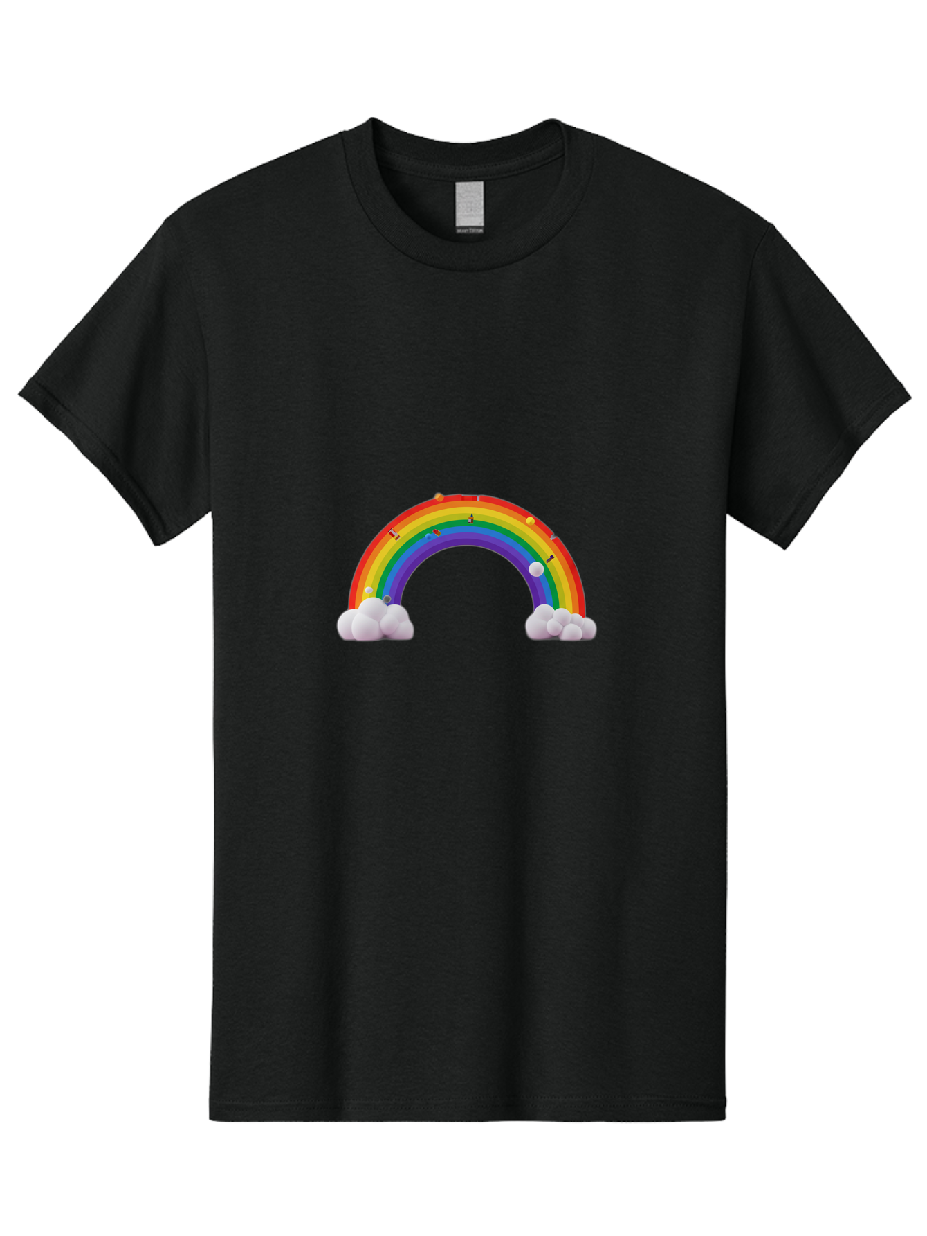 Rainbow-With-Clouds Men'S Graphic Tee, 100% Cotton, Comfortable Casual Summer Wear, Machine Washable, Vintage Camera, Old Camera, Antique Camera, Black Camera, Classic Photography, Photography Equipment, Nostalgic Device, Film Camera, Bai298