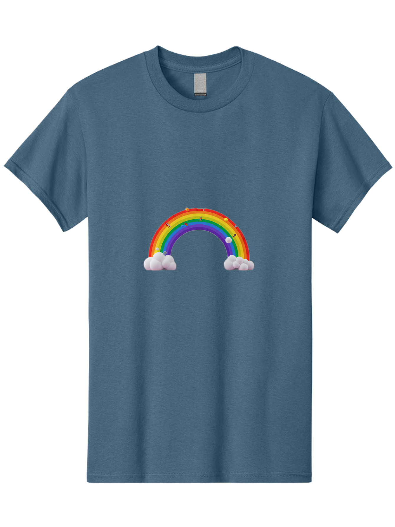 Rainbow-With-Clouds Men'S Graphic Tee, 100% Cotton, Comfortable Casual Summer Wear, Machine Washable, Vintage Camera, Old Camera, Antique Camera, Black Camera, Classic Photography, Photography Equipment, Nostalgic Device, Film Camera, Bai298