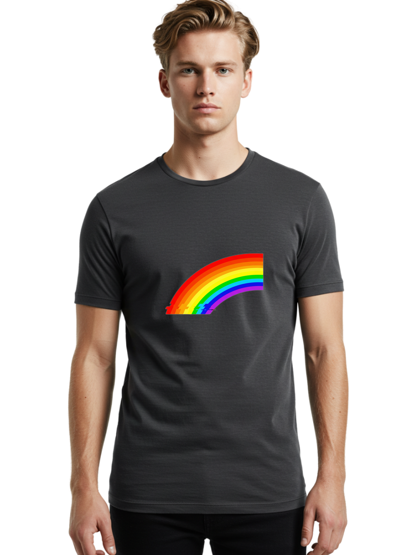 Rainbow Men'S Graphic Tee, 100% Cotton, Comfortable Casual Summer Wear, Machine Washable, Vintage Camera, Old Camera, Antique Camera, Black Camera, Classic Photography, Photography Equipment, Nostalgic Device, Film Camera, Camera Art Bai299