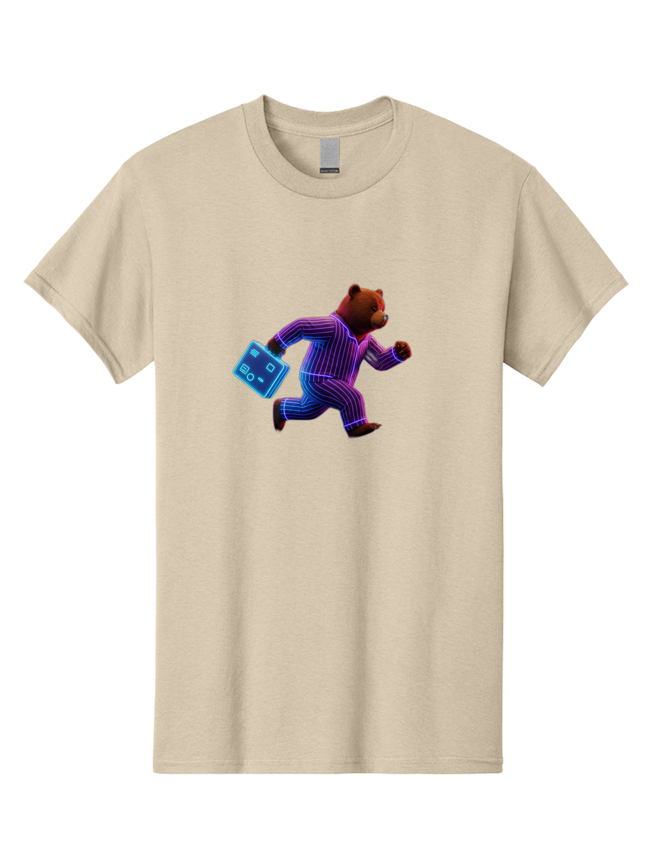 Running-Bear-1 Men'S Graphic Tee, 100% Cotton, Comfortable Casual Summer Wear, Machine Washable, Vintage Camera, Old Camera, Antique Camera, Black Camera, Classic Photography, Photography Equipment, Nostalgic Device, Film Camera, Camera Art Bai305