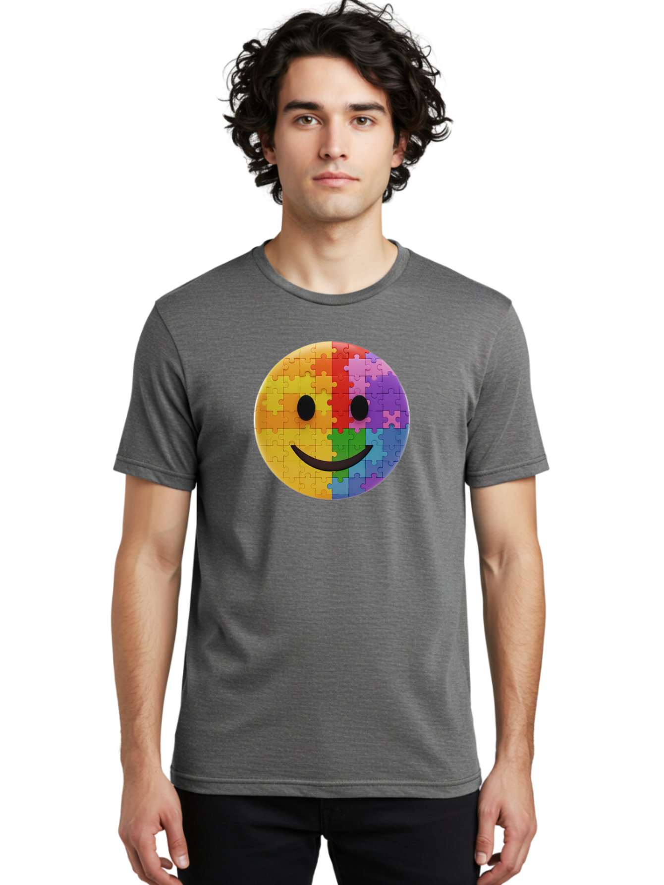 Smiley-Face-Jigsaw Men'S Graphic Tee, 100% Cotton, Comfortable Casual Summer Wear, Machine Washable, Vintage Camera, Old Camera, Antique Camera, Black Camera, Classic Photography, Photography Equipment, Nostalgic Device, Film Camera, Bai373