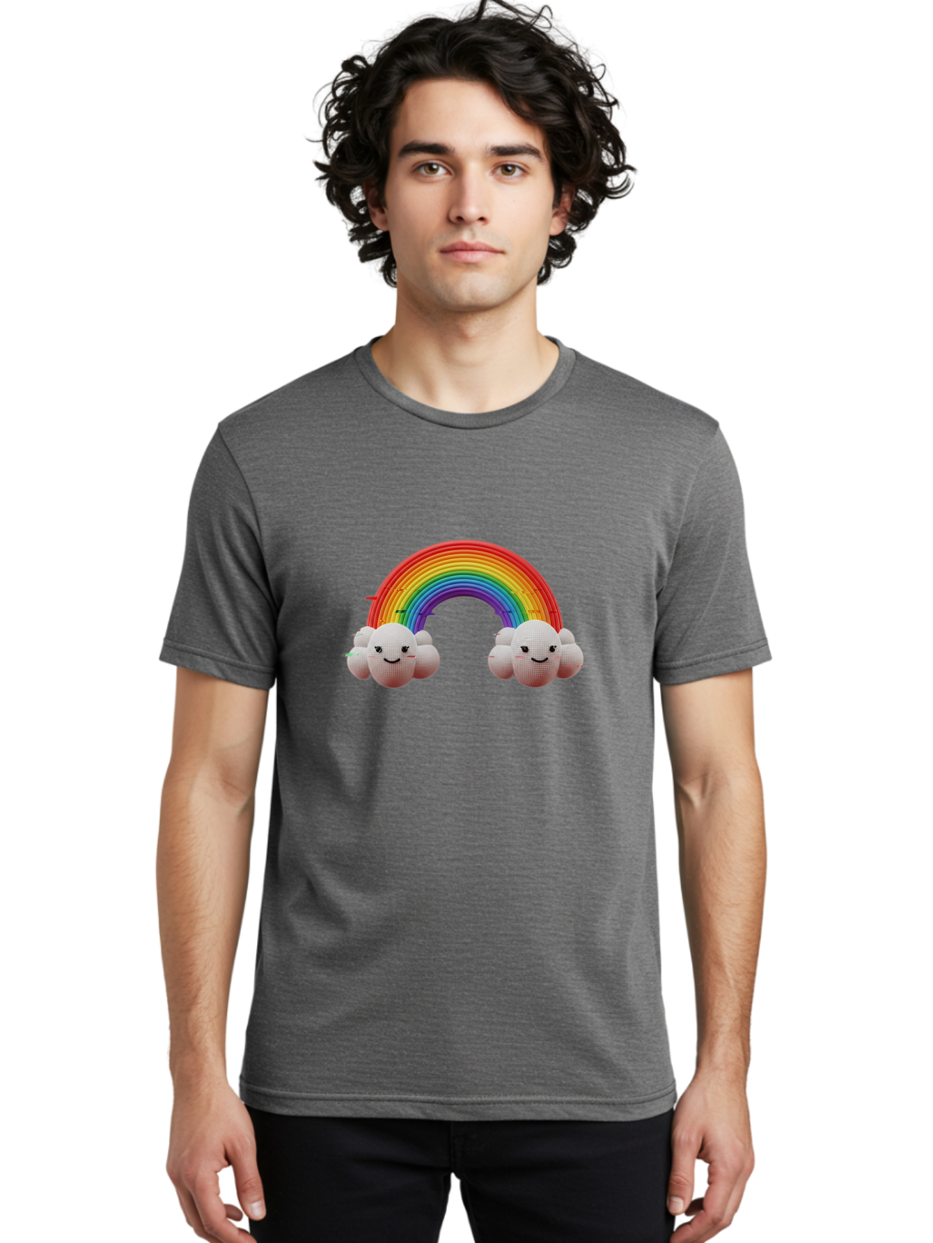 Smiling-Clouds-Rainbow Men'S Graphic Tee, 100% Cotton, Comfortable Casual Summer Wear, Machine Washable, Vintage Camera, Old Camera, Antique Camera, Black Camera, Classic Photography, Photography Equipment, Nostalgic Device, Film Camera, Bai387