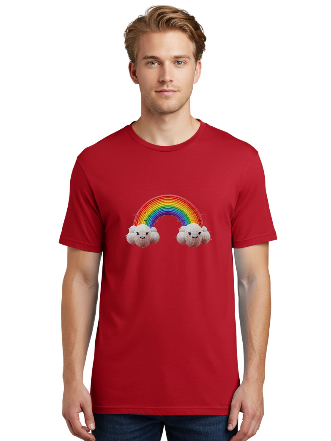 Smiling-Clouds-Rainbow Men'S Graphic Tee, 100% Cotton, Comfortable Casual Summer Wear, Machine Washable, Vintage Camera, Old Camera, Antique Camera, Black Camera, Classic Photography, Photography Equipment, Nostalgic Device, Film Camera, Bai387