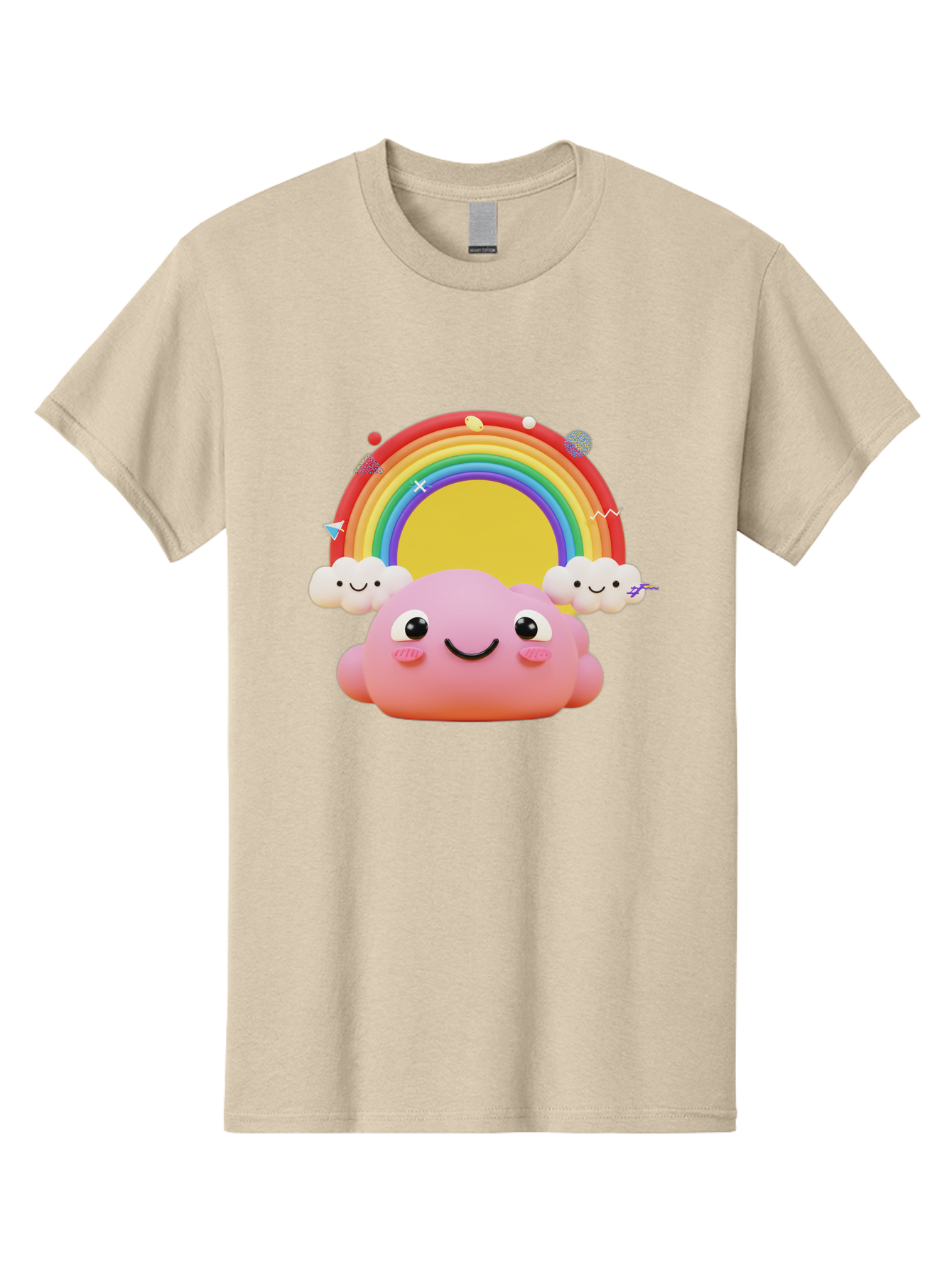 Smiling-Pink-Cloud-With-Rainbow Men'S Graphic Tee, 100% Cotton, Comfortable Casual Summer Wear, Machine Washable, Vintage Camera, Old Camera, Antique Camera, Black Camera, Classic Photography, Photography Equipment, Nostalgic Device, Bai389