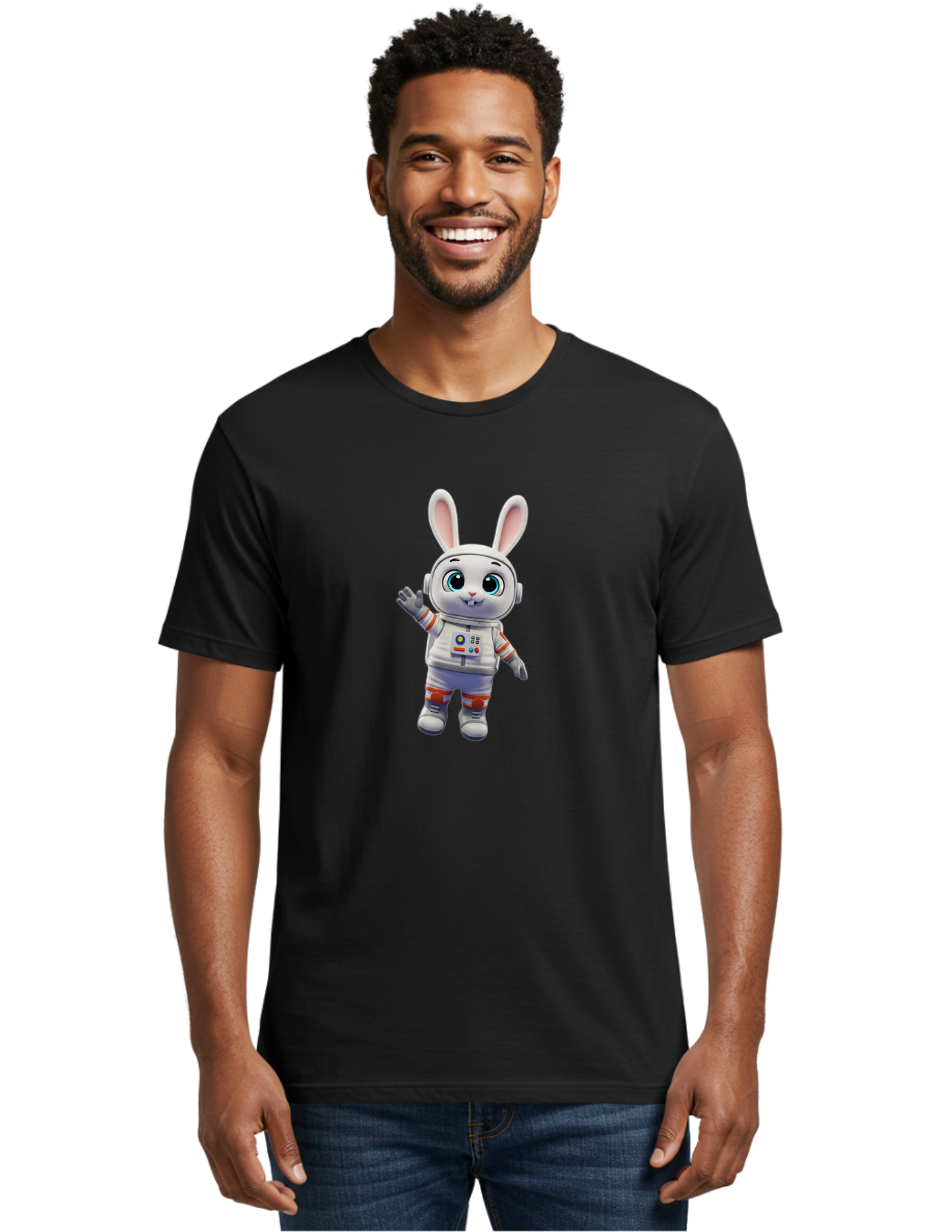 Space-Bunny-10 Men'S Graphic Tee, 100% Cotton, Comfortable Casual Summer Wear, Machine Washable, Vintage Camera, Old Camera, Antique Camera, Black Camera, Classic Photography, Photography Equipment, Nostalgic Device, Film Camera, Camera Art Bai393