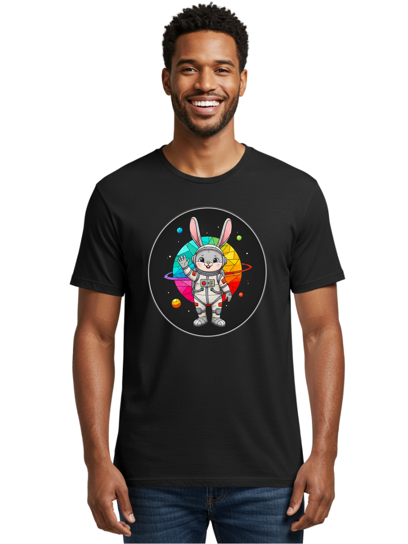 Space-Bunny-13 Men'S Graphic Tee, 100% Cotton, Comfortable Casual Summer Wear, Machine Washable, Vintage Camera, Old Camera, Antique Camera, Black Camera, Classic Photography, Photography Equipment, Nostalgic Device, Film Camera, Camera Art Bai396