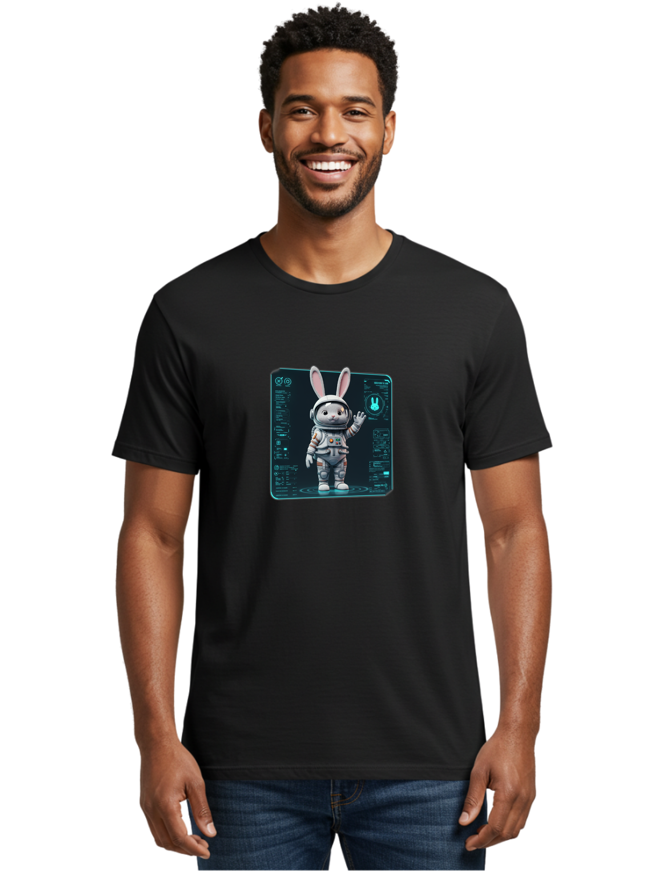 Space-Bunny-14 Men'S Graphic Tee, 100% Cotton, Comfortable Casual Summer Wear, Machine Washable, Vintage Camera, Old Camera, Antique Camera, Black Camera, Classic Photography, Photography Equipment, Nostalgic Device, Film Camera, Camera Art Bai397
