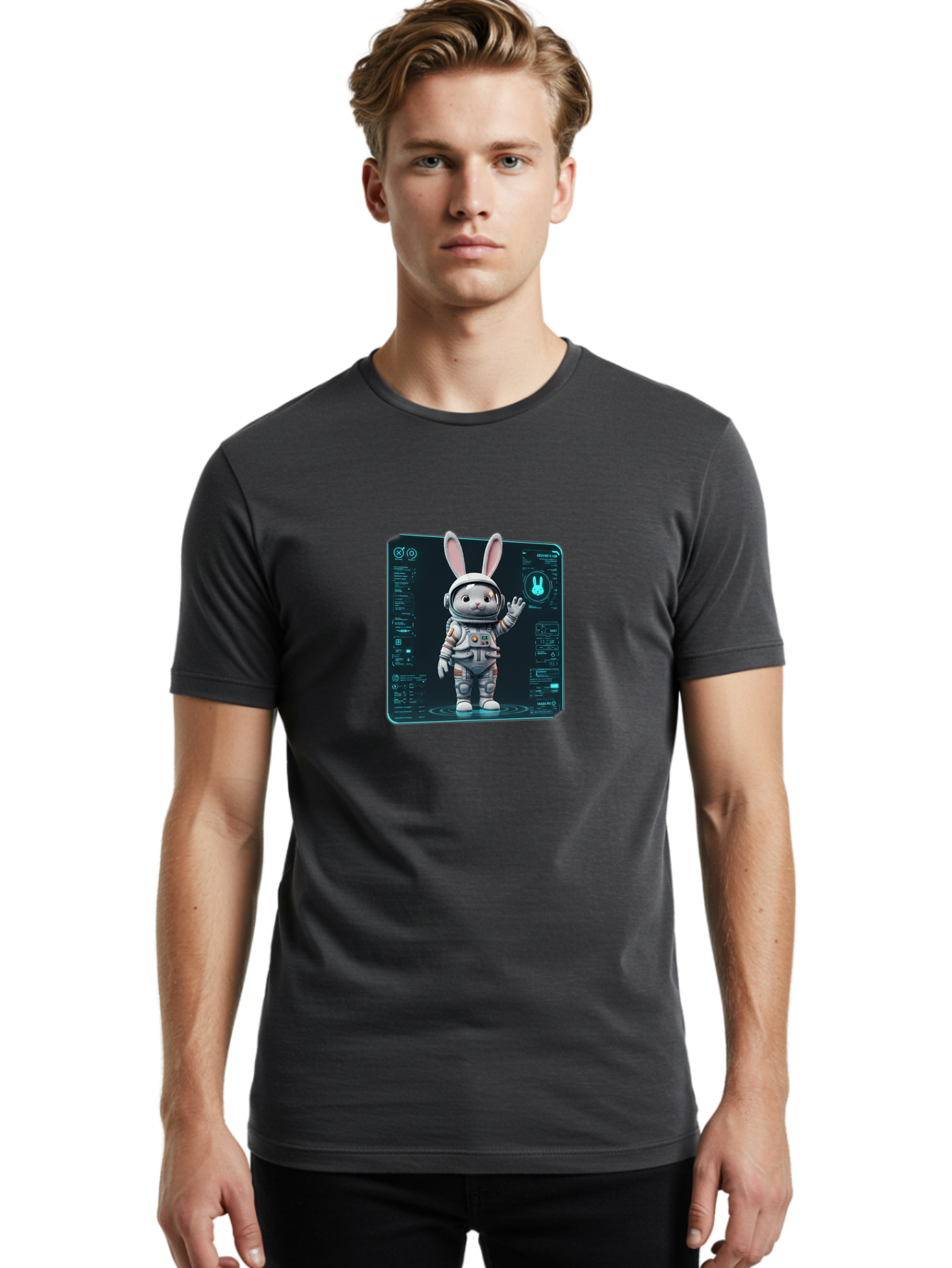 Space-Bunny-14 Men'S Graphic Tee, 100% Cotton, Comfortable Casual Summer Wear, Machine Washable, Vintage Camera, Old Camera, Antique Camera, Black Camera, Classic Photography, Photography Equipment, Nostalgic Device, Film Camera, Camera Art Bai397