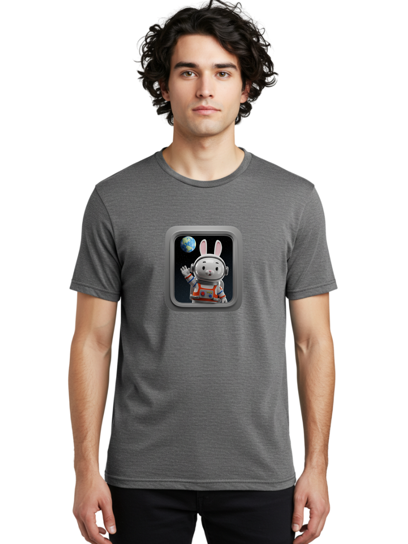 Space-Bunny-5 Men'S Graphic Tee, 100% Cotton, Comfortable Casual Summer Wear, Machine Washable, Vintage Camera, Old Camera, Antique Camera, Black Camera, Classic Photography, Photography Equipment, Nostalgic Device, Film Camera, Camera Art Bai402