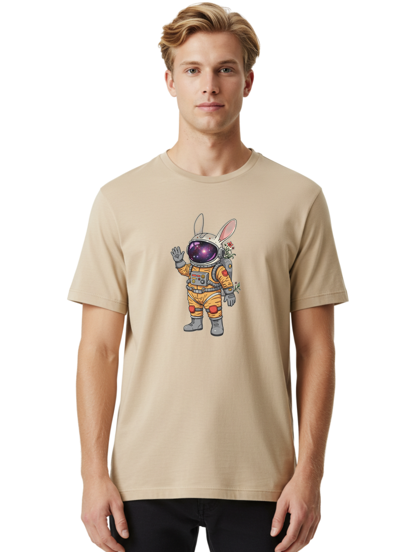 Space-Bunny-Astronaut-1 Men'S Graphic Tee, 100% Cotton, Comfortable Casual Summer Wear, Machine Washable, Vintage Camera, Old Camera, Antique Camera, Black Camera, Classic Photography, Photography Equipment, Nostalgic Device, Film Camera, Bai407