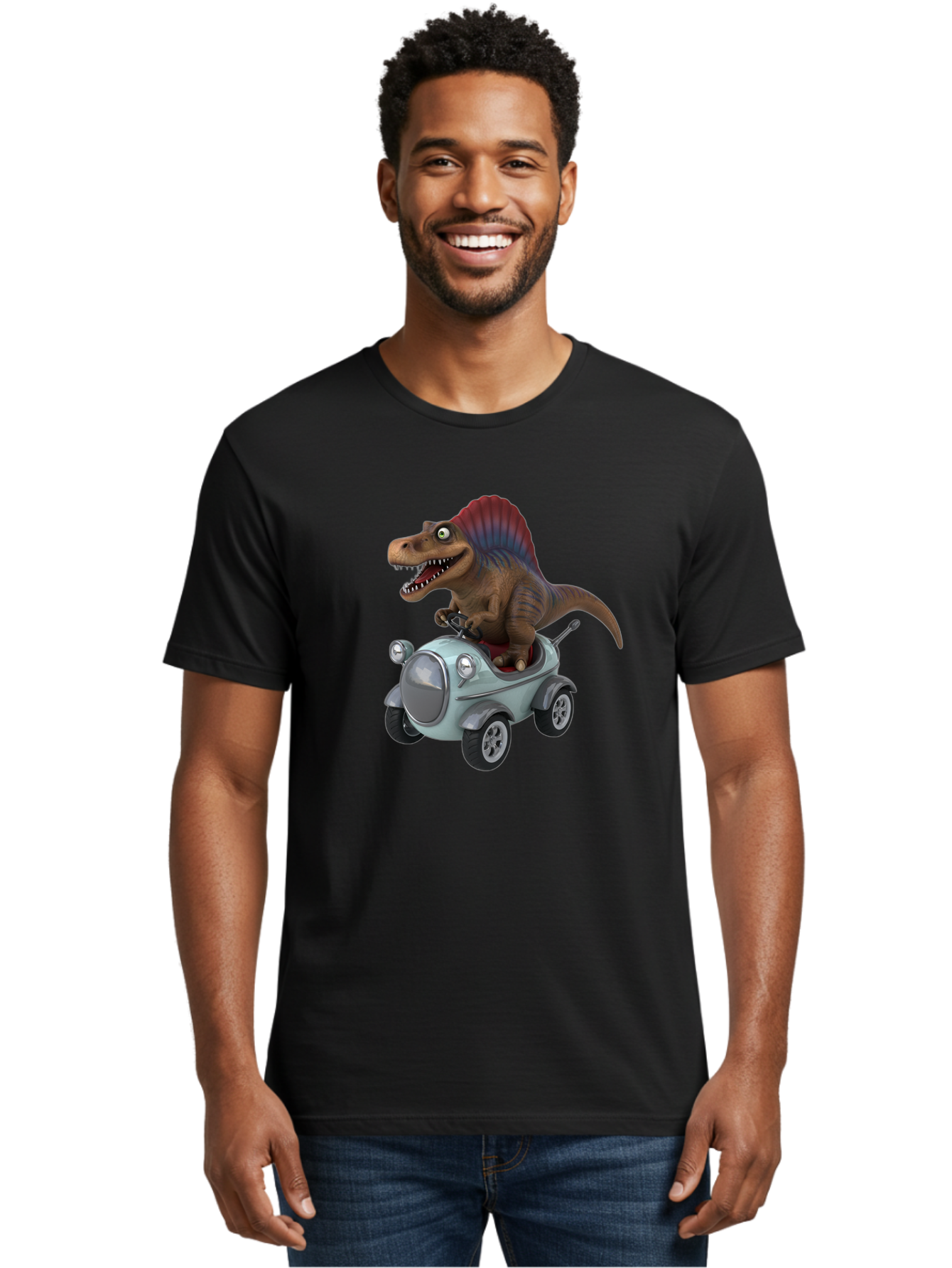 Spinosaurus-Driving-A-Car Men'S Graphic Tee, 100% Cotton, Comfortable Casual Summer Wear, Machine Washable, Vintage Camera, Old Camera, Antique Camera, Black Camera, Classic Photography, Photography Equipment, Nostalgic Device, Film Camera, Bai413