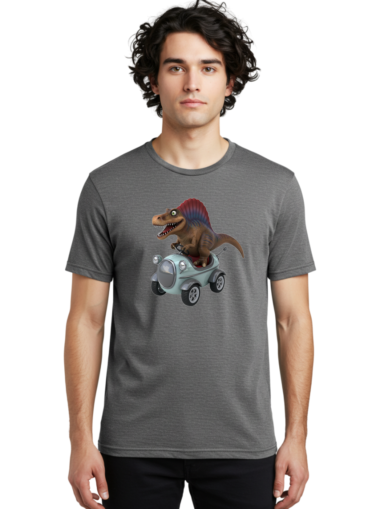 Spinosaurus-Driving-A-Car Men'S Graphic Tee, 100% Cotton, Comfortable Casual Summer Wear, Machine Washable, Vintage Camera, Old Camera, Antique Camera, Black Camera, Classic Photography, Photography Equipment, Nostalgic Device, Film Camera, Bai413
