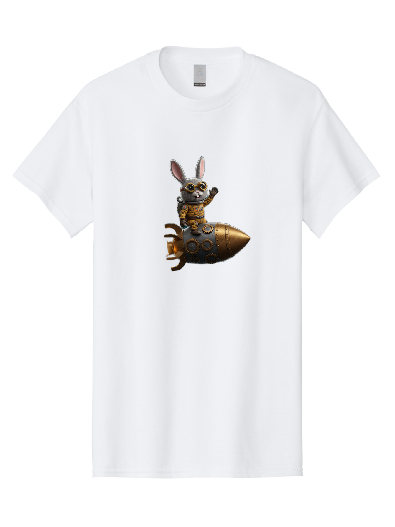 Steampunk-Bunny-Rocket Men'S Graphic Tee, 100% Cotton, Comfortable Casual Summer Wear, Machine Washable, Vintage Camera, Old Camera, Antique Camera, Black Camera, Classic Photography, Photography Equipment, Nostalgic Device, Film Camera, Bai419
