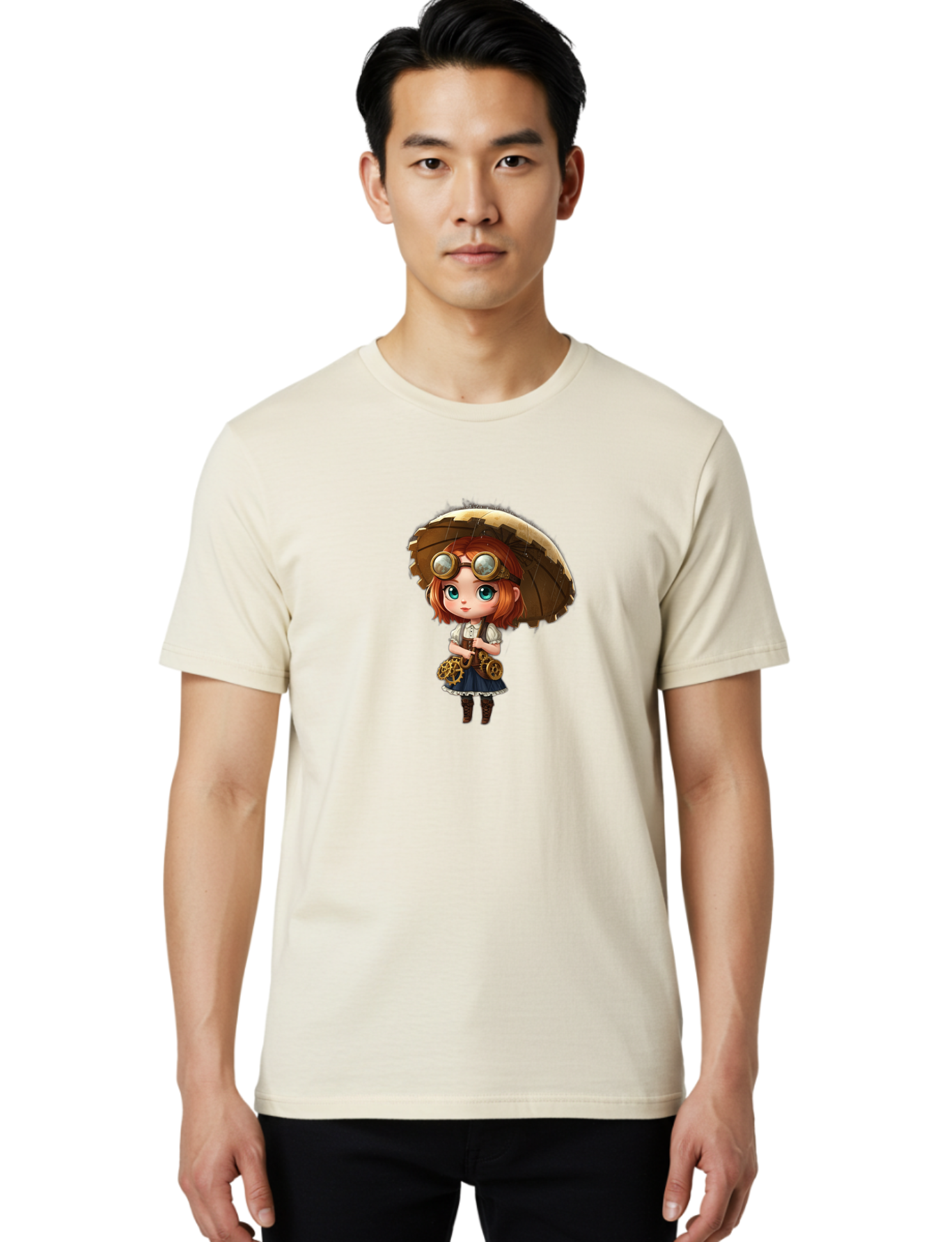 Steampunk-Girl Men'S Graphic Tee, 100% Cotton, Comfortable Casual Summer Wear, Machine Washable, Vintage Camera, Old Camera, Antique Camera, Black Camera, Classic Photography, Photography Equipment, Nostalgic Device, Film Camera, Camera Art Bai423