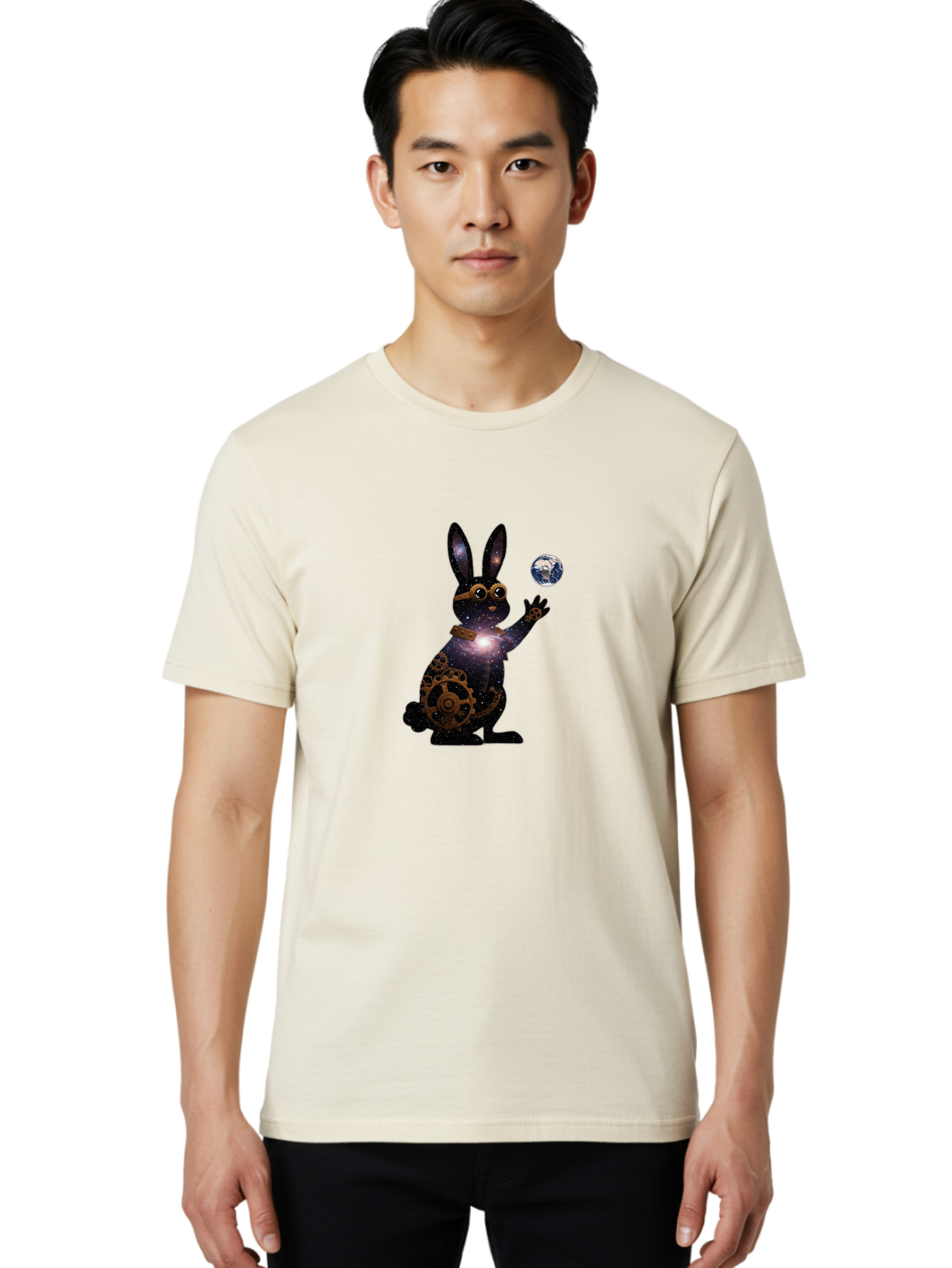 Steampunk-Rabbit Men'S Graphic Tee, 100% Cotton, Comfortable Casual Summer Wear, Machine Washable, Vintage Camera, Old Camera, Antique Camera, Black Camera, Classic Photography, Photography Equipment, Nostalgic Device, Film Camera, Camera Art Bai425
