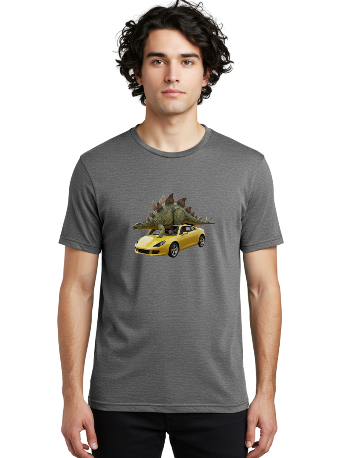 Stegosaurus-On-Porsche Men'S Graphic Tee, 100% Cotton, Comfortable Casual Summer Wear, Machine Washable, Vintage Camera, Old Camera, Antique Camera, Black Camera, Classic Photography, Photography Equipment, Nostalgic Device, Film Camera, Bai426