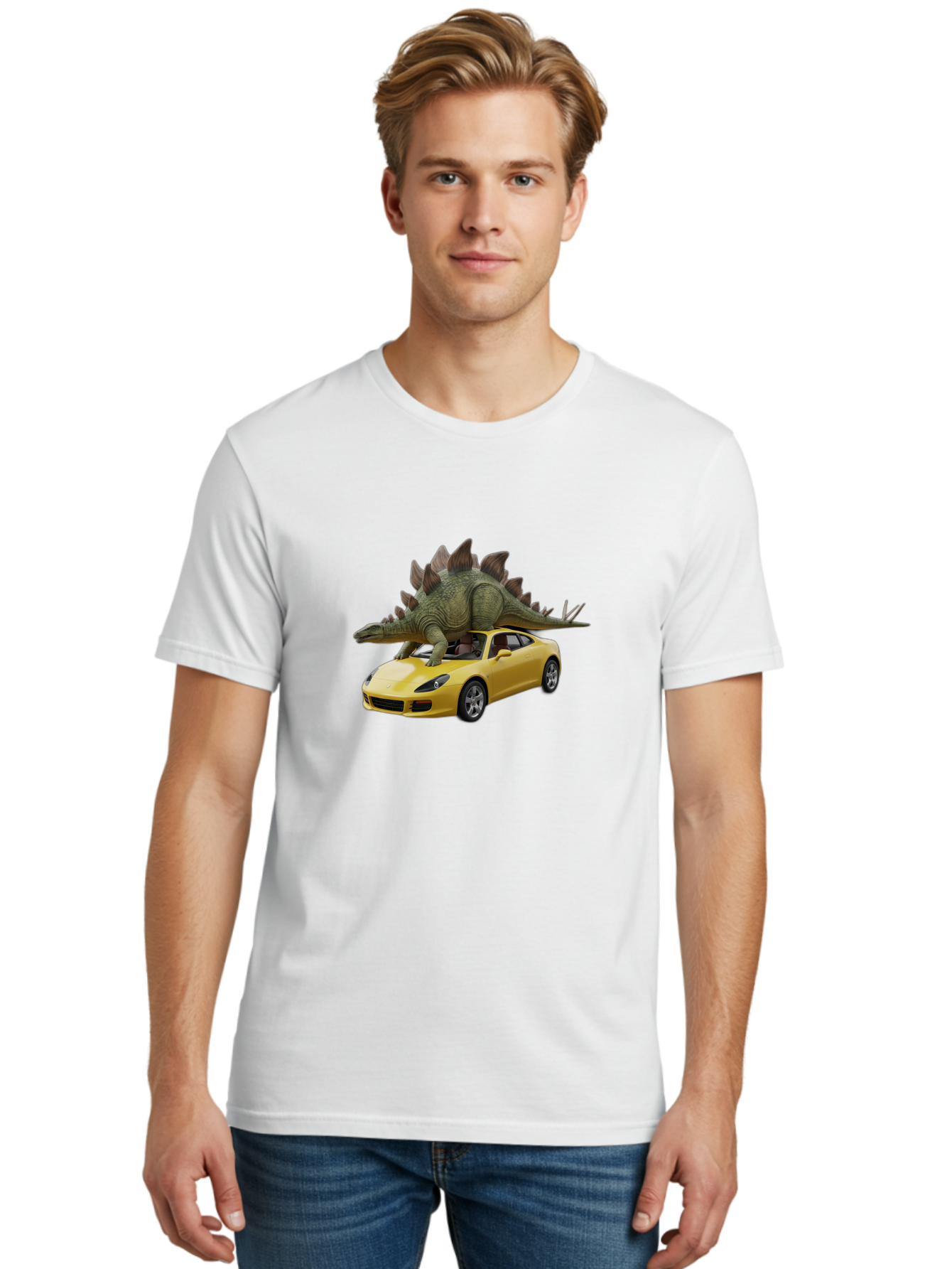 Stegosaurus-On-Porsche Men'S Graphic Tee, 100% Cotton, Comfortable Casual Summer Wear, Machine Washable, Vintage Camera, Old Camera, Antique Camera, Black Camera, Classic Photography, Photography Equipment, Nostalgic Device, Film Camera, Bai426