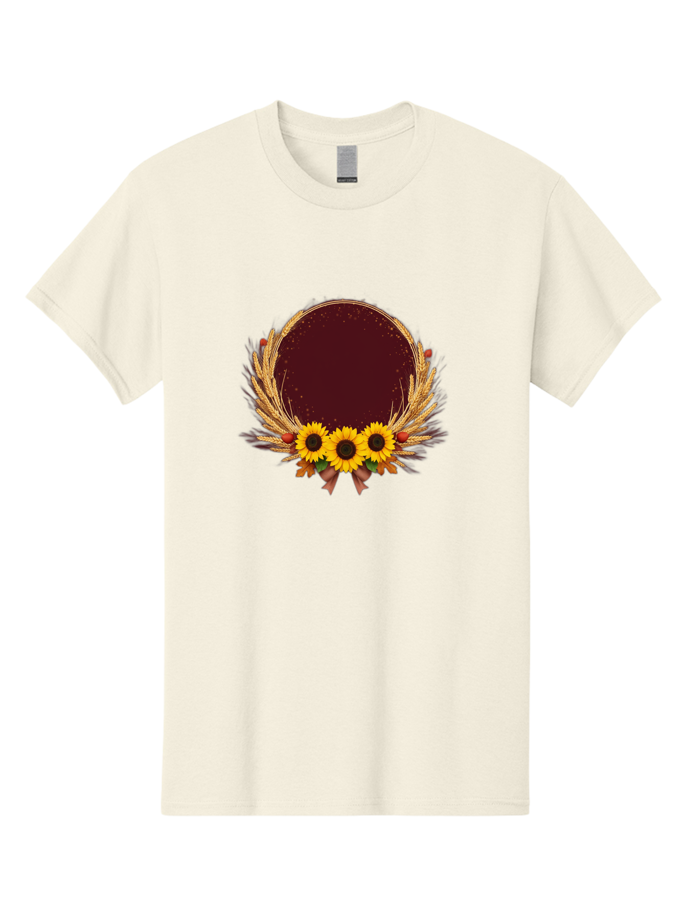 Sunflower-Wreath-Frame Men'S Graphic Tee, 100% Cotton, Comfortable Casual Summer Wear, Machine Washable, Vintage Camera, Old Camera, Antique Camera, Black Camera, Classic Photography, Photography Equipment, Nostalgic Device, Film Camera, Bai430