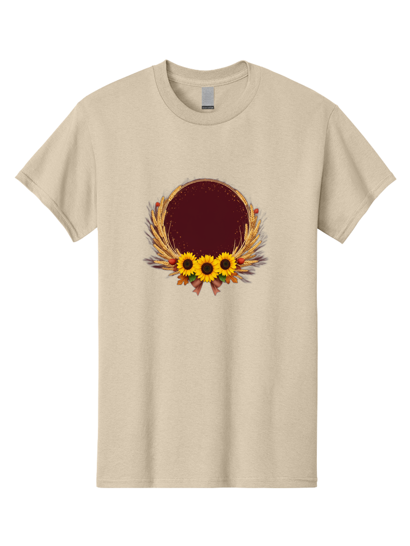 Sunflower-Wreath-Frame Men'S Graphic Tee, 100% Cotton, Comfortable Casual Summer Wear, Machine Washable, Vintage Camera, Old Camera, Antique Camera, Black Camera, Classic Photography, Photography Equipment, Nostalgic Device, Film Camera, Bai430