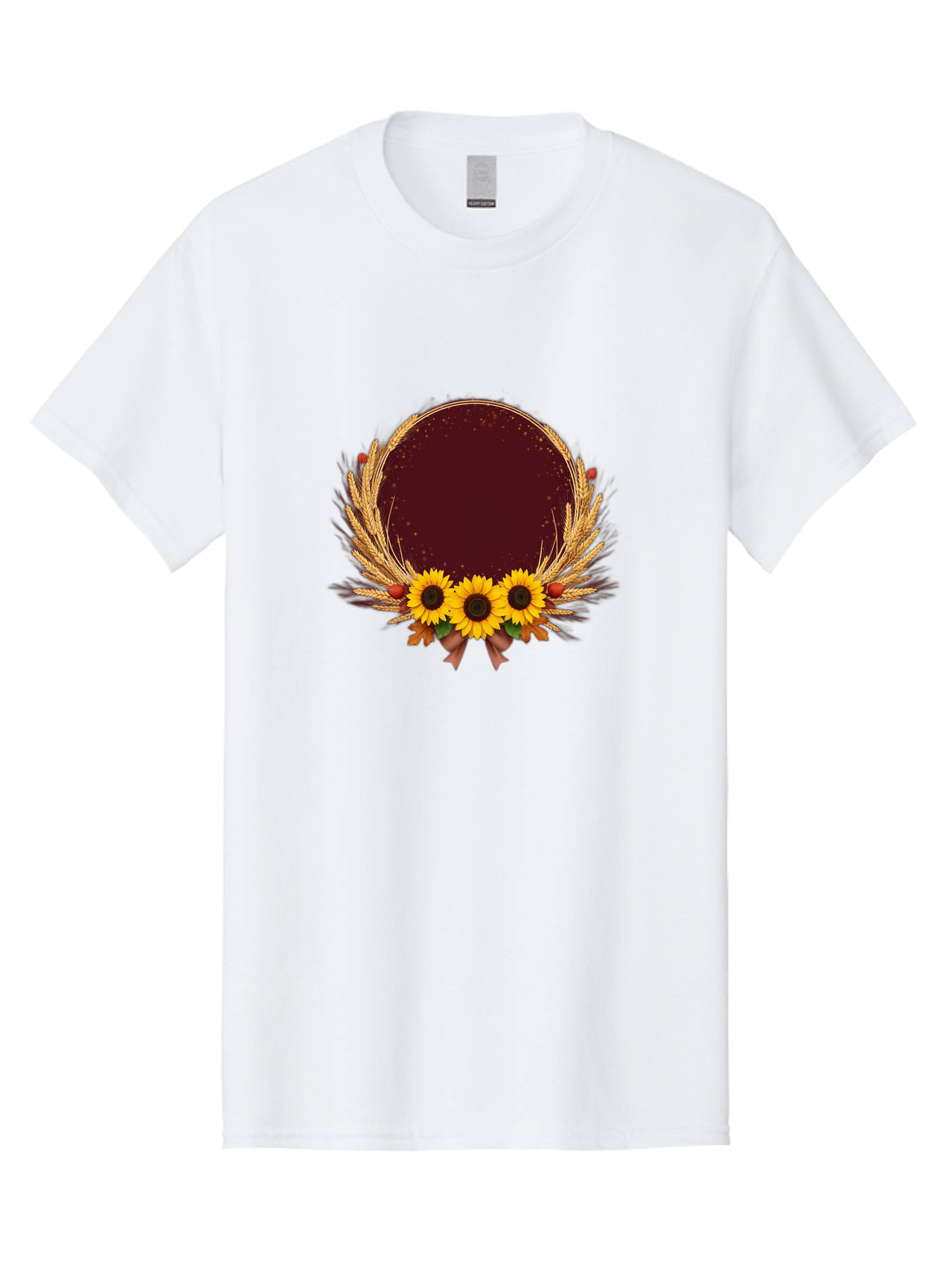 Sunflower-Wreath-Frame Men'S Graphic Tee, 100% Cotton, Comfortable Casual Summer Wear, Machine Washable, Vintage Camera, Old Camera, Antique Camera, Black Camera, Classic Photography, Photography Equipment, Nostalgic Device, Film Camera, Bai430