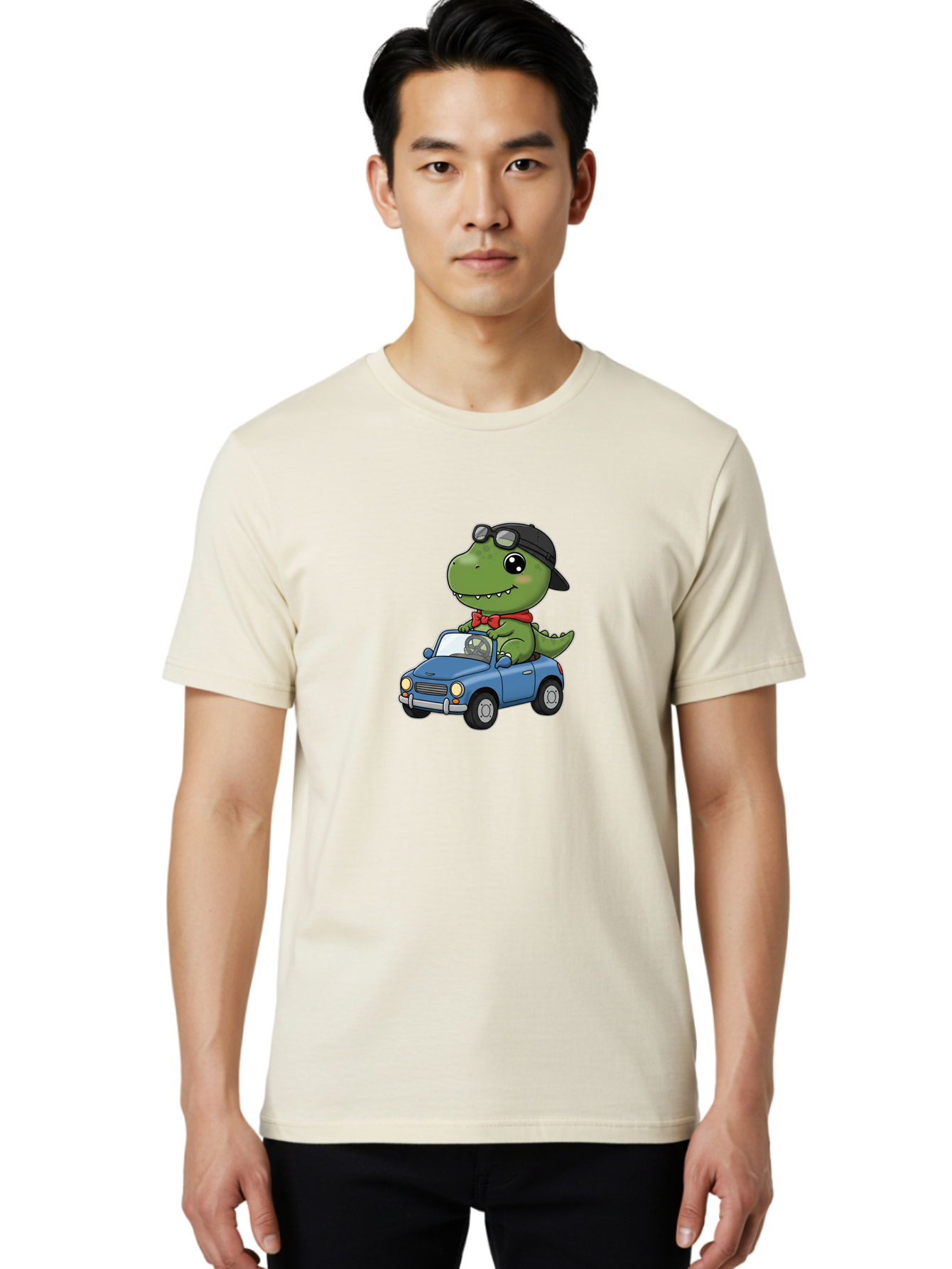 T-Rex-Driving-Car Men'S Graphic Tee, 100% Cotton, Comfortable Casual Summer Wear, Machine Washable, Vintage Camera, Old Camera, Antique Camera, Black Camera, Classic Photography, Photography Equipment, Nostalgic Device, Film Camera, Camera Art Bai435