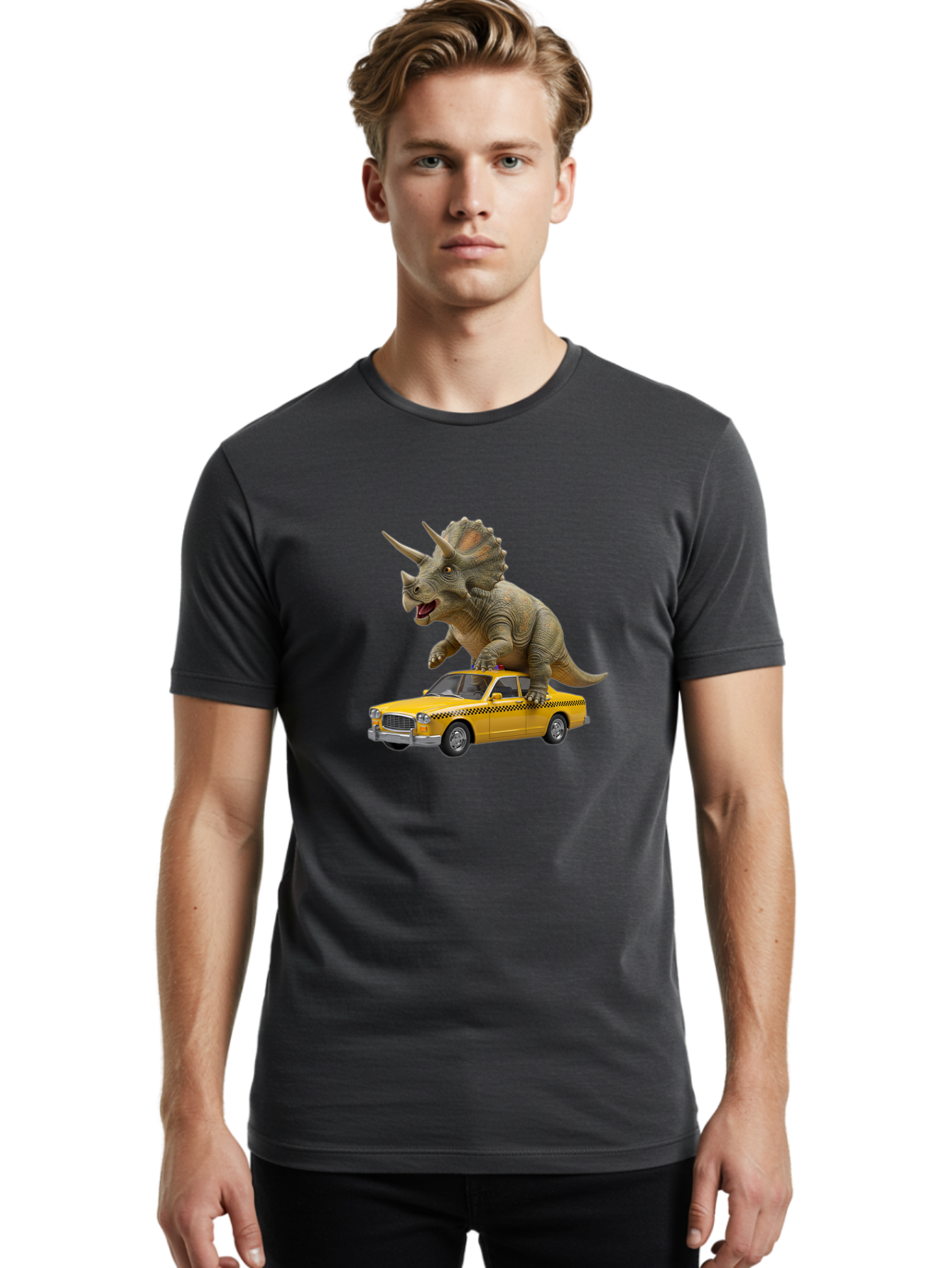 T-Rex-On-Taxi Men'S Graphic Tee, 100% Cotton, Comfortable Casual Summer Wear, Machine Washable, Vintage Camera, Old Camera, Antique Camera, Black Camera, Classic Photography, Photography Equipment, Nostalgic Device, Film Camera, Camera Art Bai440