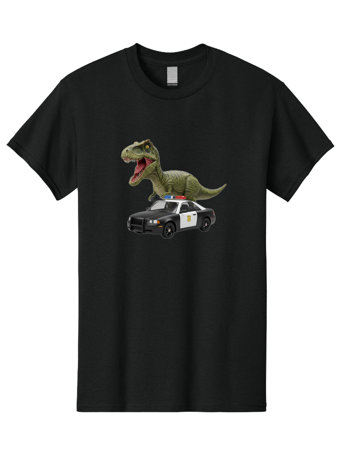 T-Rex-Police-Car Men'S Graphic Tee, 100% Cotton, Comfortable Casual Summer Wear, Machine Washable, Vintage Camera, Old Camera, Antique Camera, Black Camera, Classic Photography, Photography Equipment, Nostalgic Device, Film Camera, Camera Art Bai441