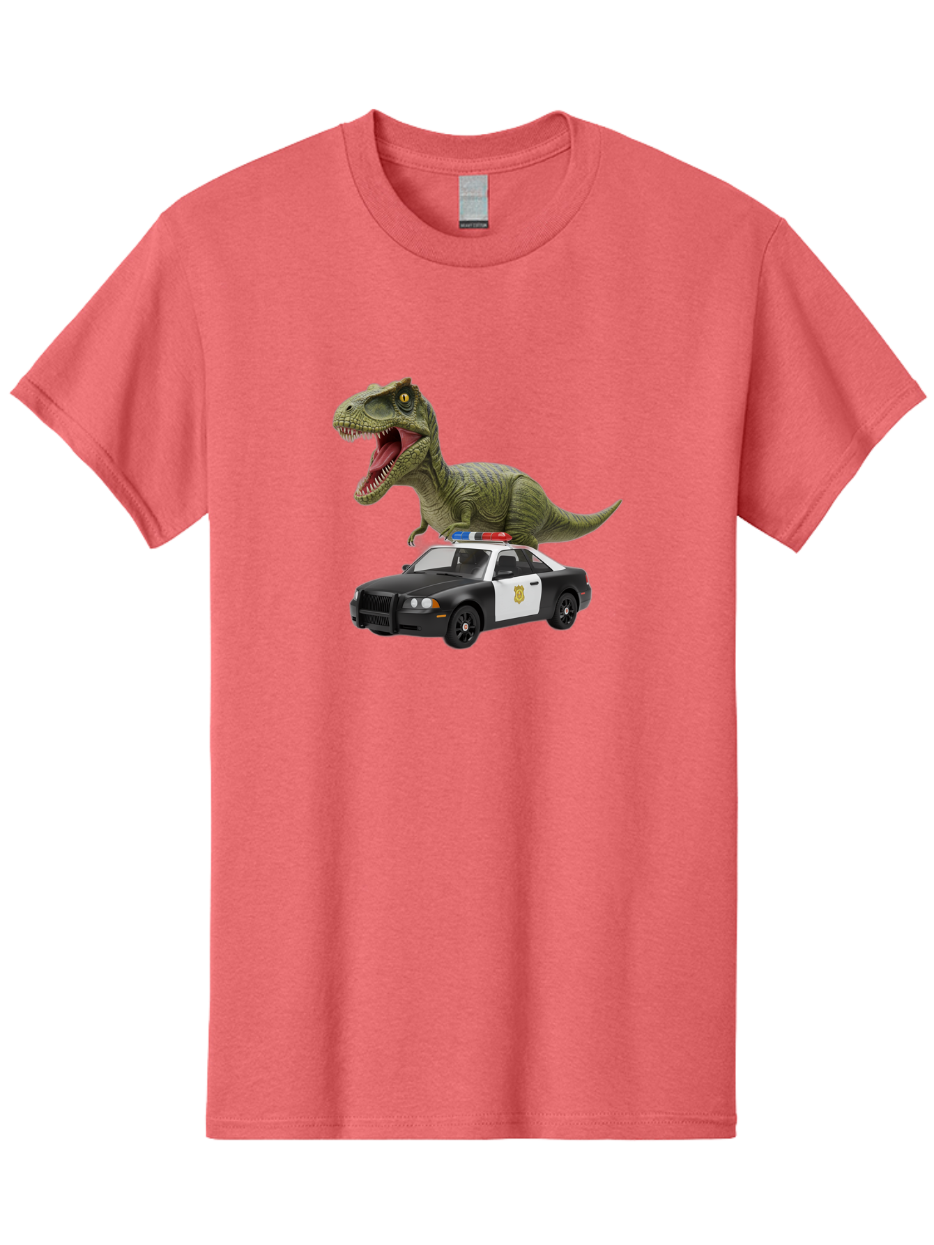 T-Rex-Police-Car Men'S Graphic Tee, 100% Cotton, Comfortable Casual Summer Wear, Machine Washable, Vintage Camera, Old Camera, Antique Camera, Black Camera, Classic Photography, Photography Equipment, Nostalgic Device, Film Camera, Camera Art Bai441
