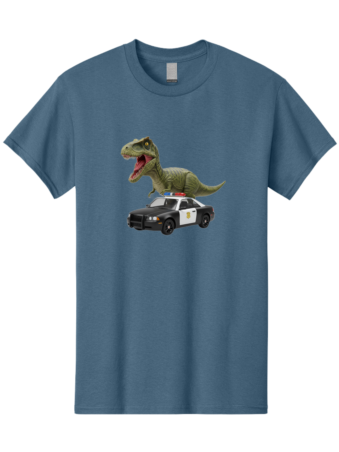 T-Rex-Police-Car Men'S Graphic Tee, 100% Cotton, Comfortable Casual Summer Wear, Machine Washable, Vintage Camera, Old Camera, Antique Camera, Black Camera, Classic Photography, Photography Equipment, Nostalgic Device, Film Camera, Camera Art Bai441