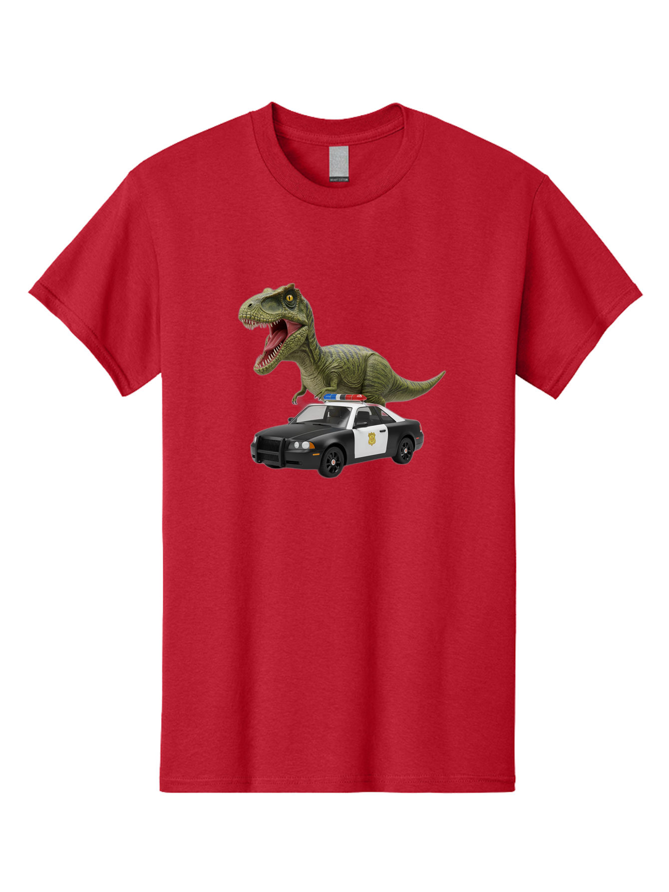 T-Rex-Police-Car Men'S Graphic Tee, 100% Cotton, Comfortable Casual Summer Wear, Machine Washable, Vintage Camera, Old Camera, Antique Camera, Black Camera, Classic Photography, Photography Equipment, Nostalgic Device, Film Camera, Camera Art Bai441