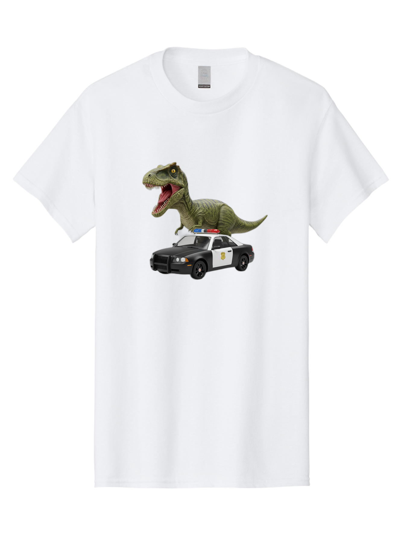 T-Rex-Police-Car Men'S Graphic Tee, 100% Cotton, Comfortable Casual Summer Wear, Machine Washable, Vintage Camera, Old Camera, Antique Camera, Black Camera, Classic Photography, Photography Equipment, Nostalgic Device, Film Camera, Camera Art Bai441