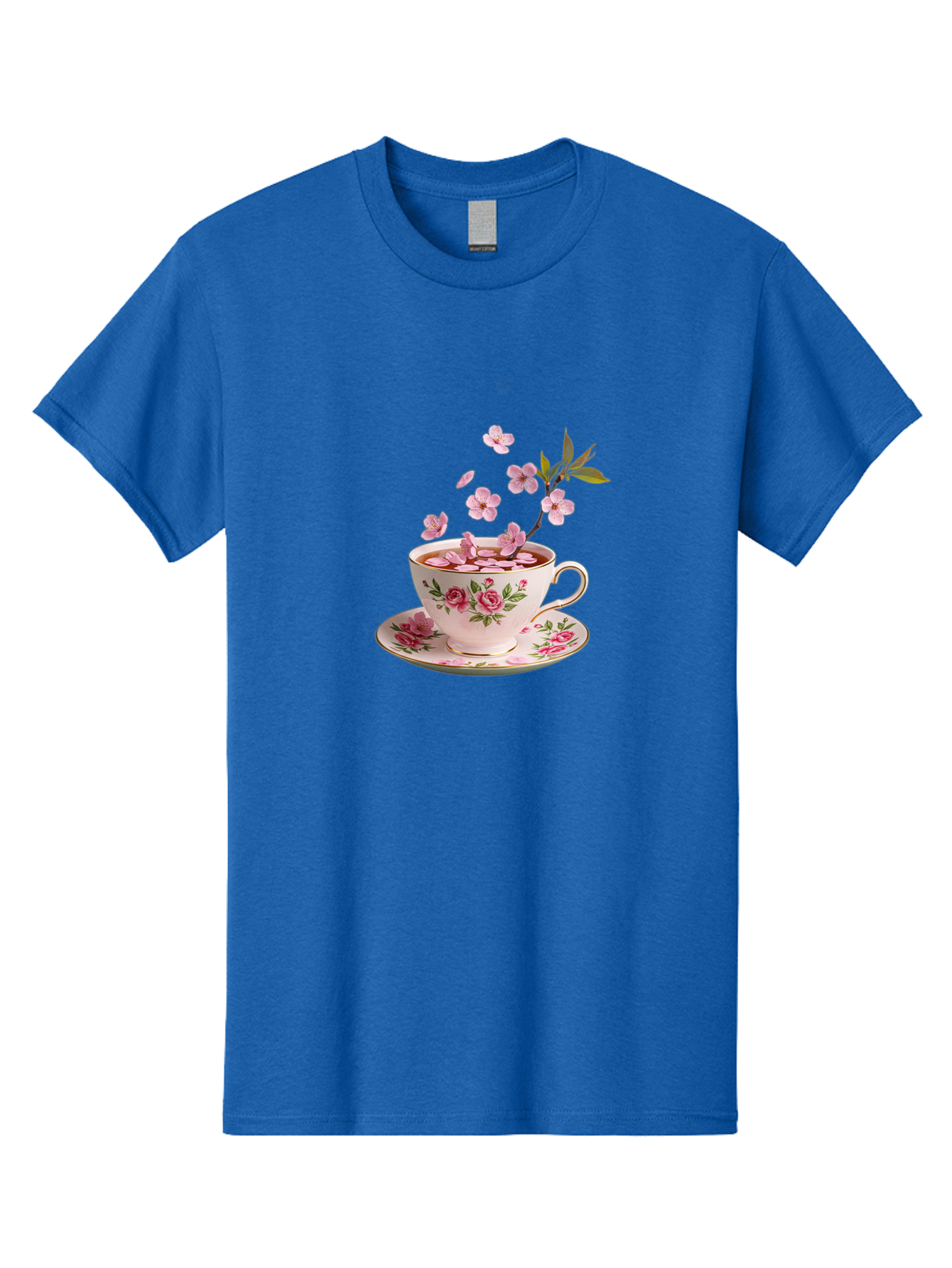 Tea-Cup-With-Cherry-Blossoms-1 Men'S Graphic Tee, 100% Cotton, Comfortable Casual Summer Wear, Machine Washable, Vintage Camera, Old Camera, Antique Camera, Black Camera, Classic Photography, Photography Equipment, Nostalgic Device, Bai446