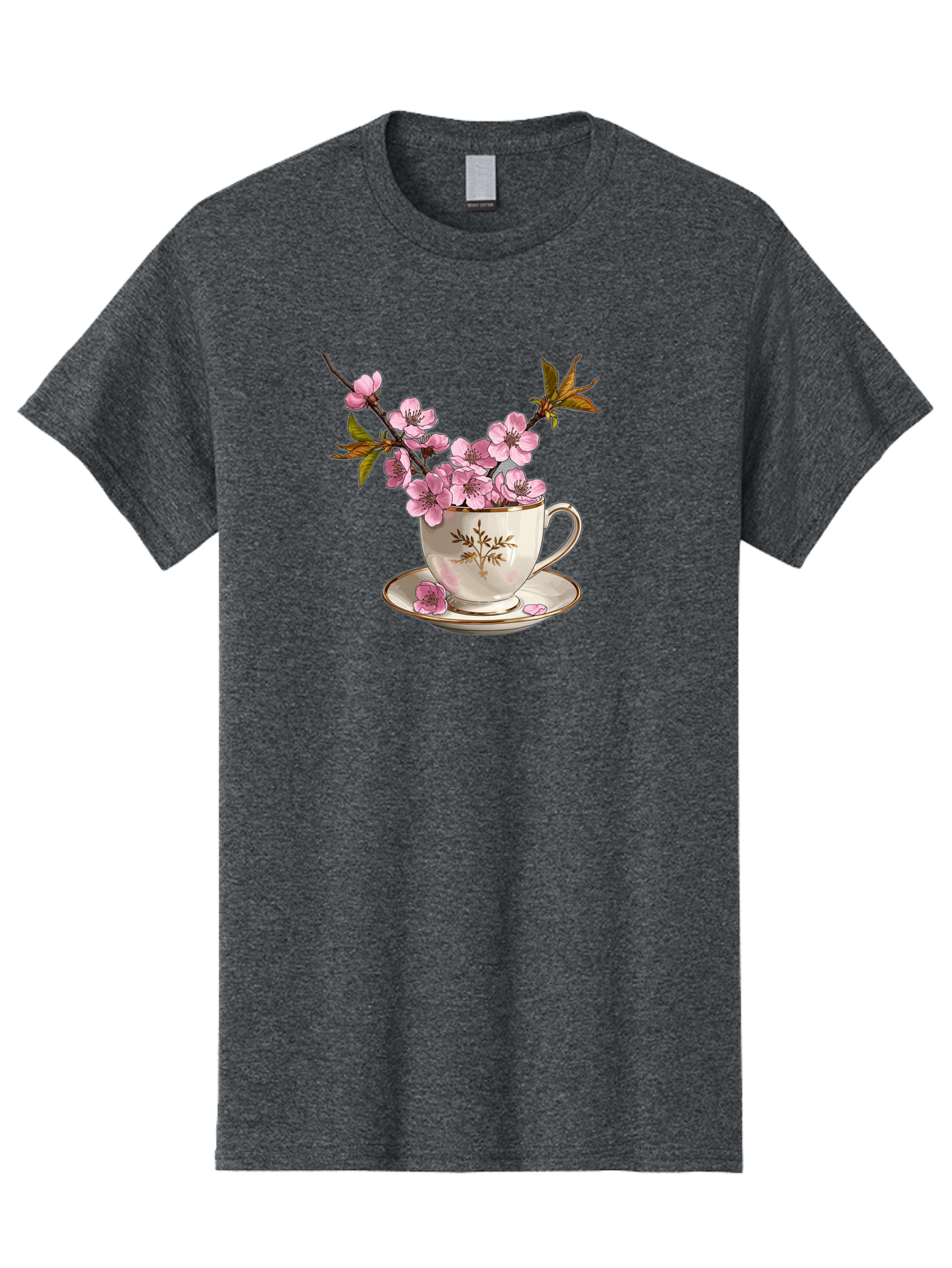 Tea-Cup-With-Cherry-Blossoms-2 Men'S Graphic Tee, 100% Cotton, Comfortable Casual Summer Wear, Machine Washable, Vintage Camera, Old Camera, Antique Camera, Black Camera, Classic Photography, Photography Equipment, Nostalgic Device, Bai447