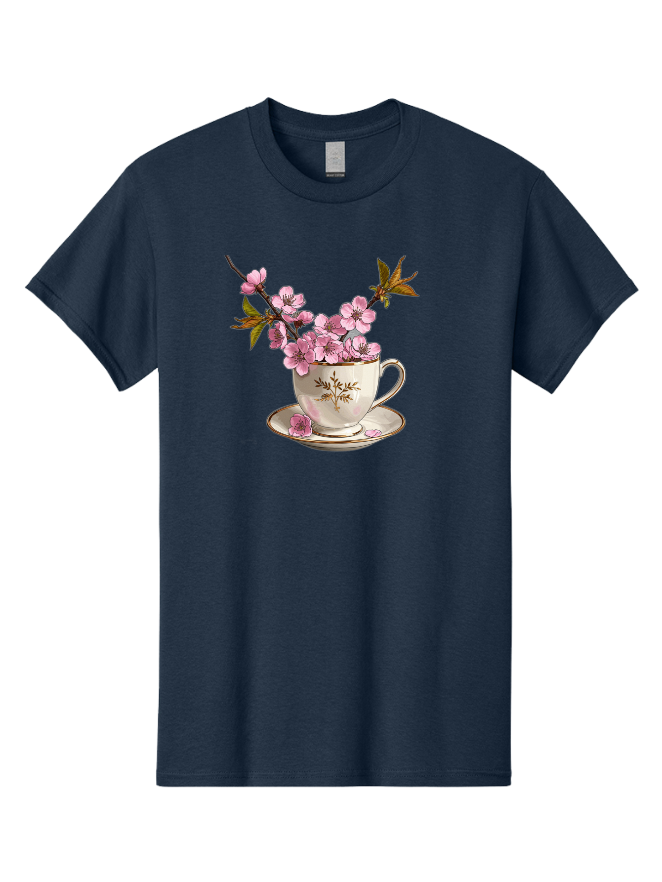 Tea-Cup-With-Cherry-Blossoms-2 Men'S Graphic Tee, 100% Cotton, Comfortable Casual Summer Wear, Machine Washable, Vintage Camera, Old Camera, Antique Camera, Black Camera, Classic Photography, Photography Equipment, Nostalgic Device, Bai447