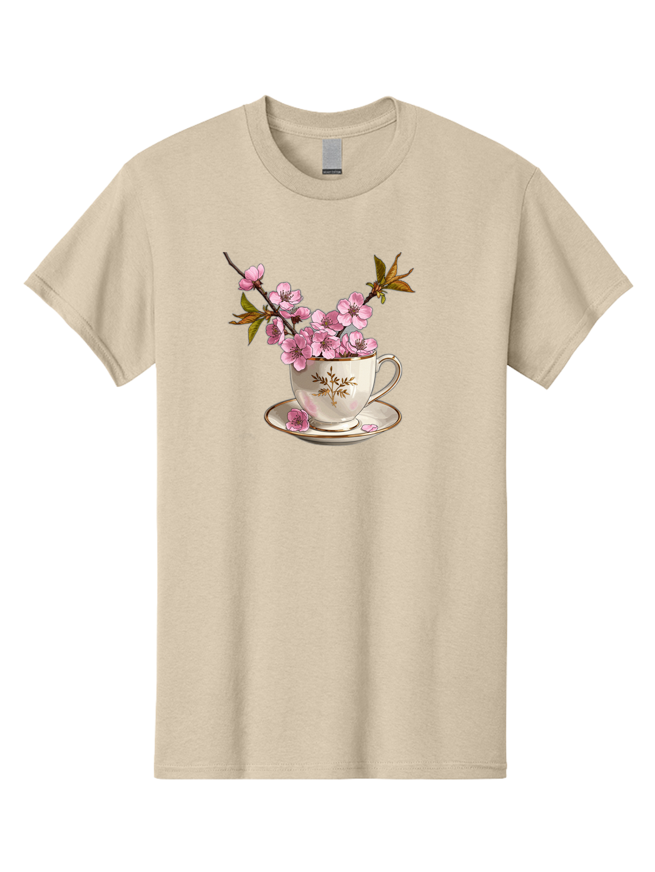 Tea-Cup-With-Cherry-Blossoms-2 Men'S Graphic Tee, 100% Cotton, Comfortable Casual Summer Wear, Machine Washable, Vintage Camera, Old Camera, Antique Camera, Black Camera, Classic Photography, Photography Equipment, Nostalgic Device, Bai447