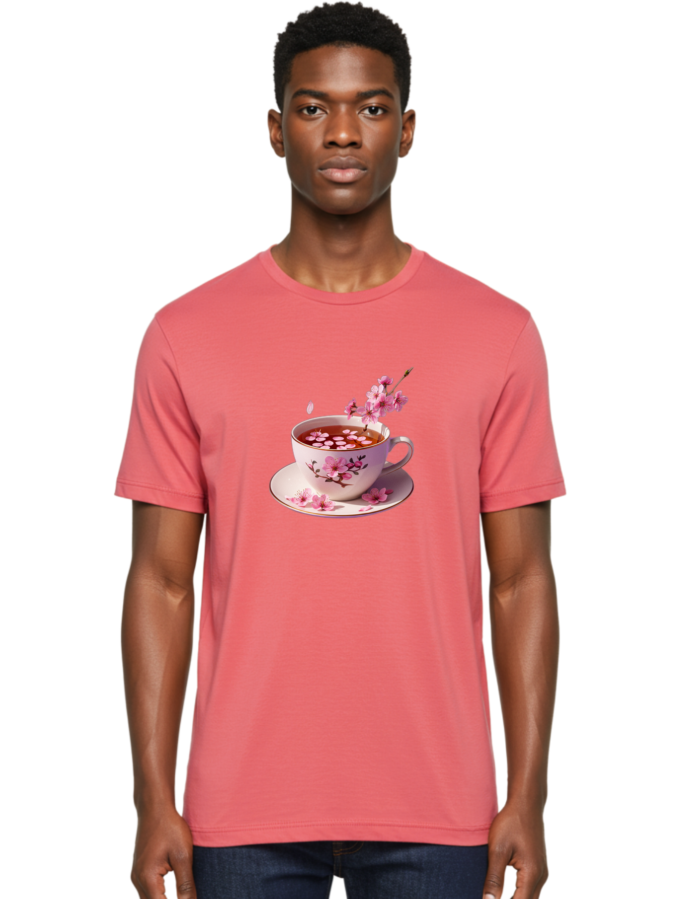 Tea-Cup-With-Cherry-Blossoms Men'S Graphic Tee, 100% Cotton, Comfortable Casual Summer Wear, Machine Washable, Vintage Camera, Old Camera, Antique Camera, Black Camera, Classic Photography, Photography Equipment, Nostalgic Device, Film Camera, Bai448