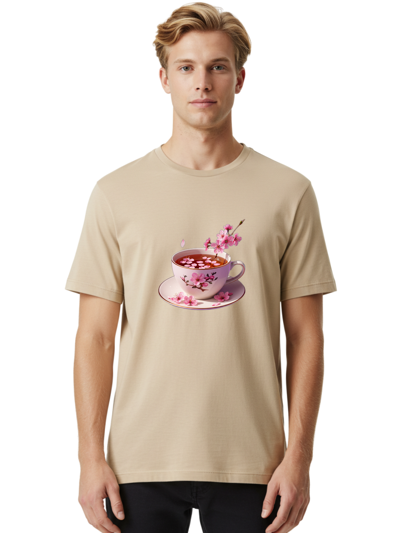 Tea-Cup-With-Cherry-Blossoms Men'S Graphic Tee, 100% Cotton, Comfortable Casual Summer Wear, Machine Washable, Vintage Camera, Old Camera, Antique Camera, Black Camera, Classic Photography, Photography Equipment, Nostalgic Device, Film Camera, Bai448