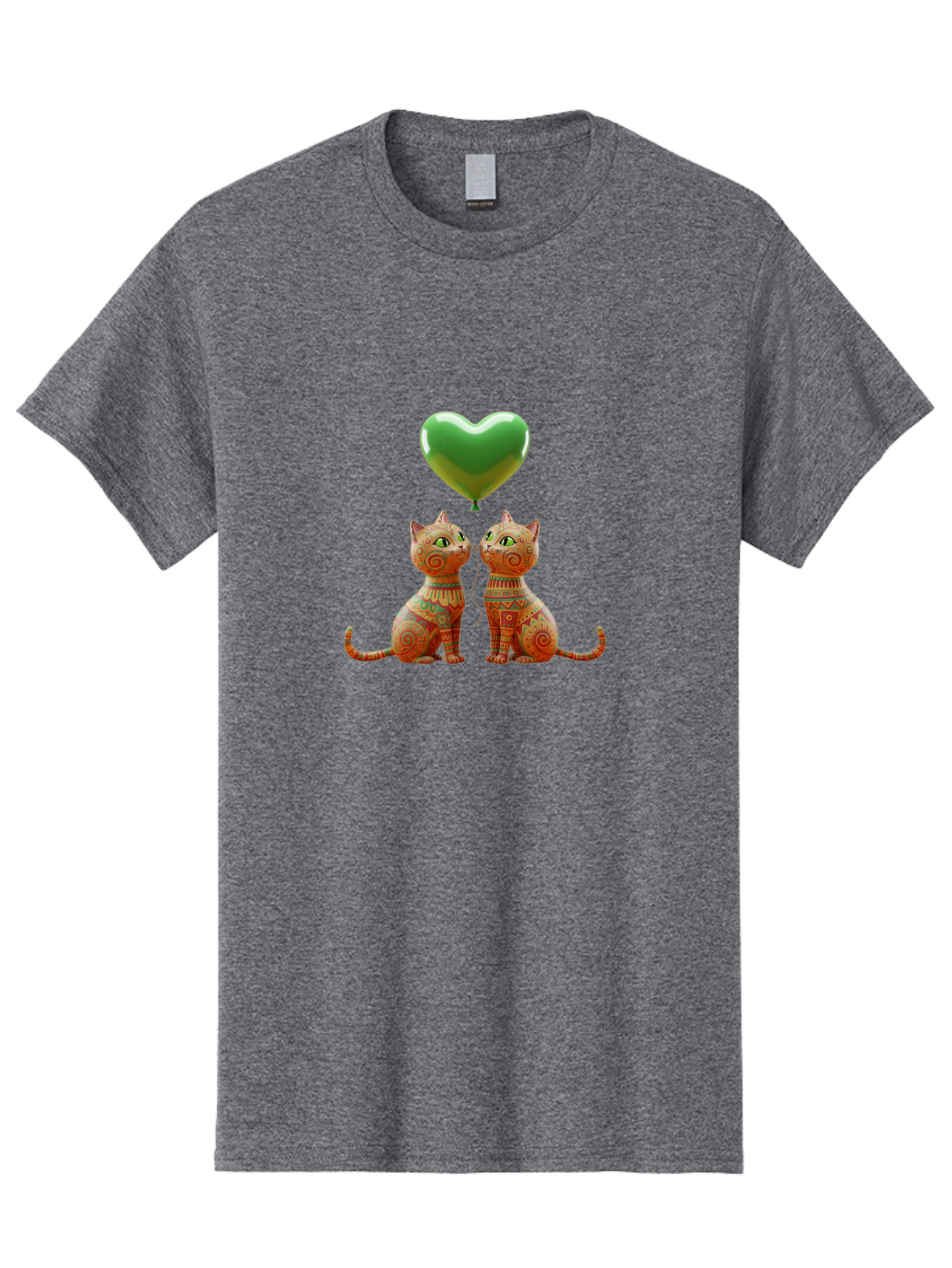 Two-Cats-With-Heart-Balloon-1 Men'S Graphic Tee, 100% Cotton, Comfortable Casual Summer Wear, Machine Washable, Vintage Camera, Old Camera, Antique Camera, Black Camera, Classic Photography, Photography Equipment, Nostalgic Device, Bai489