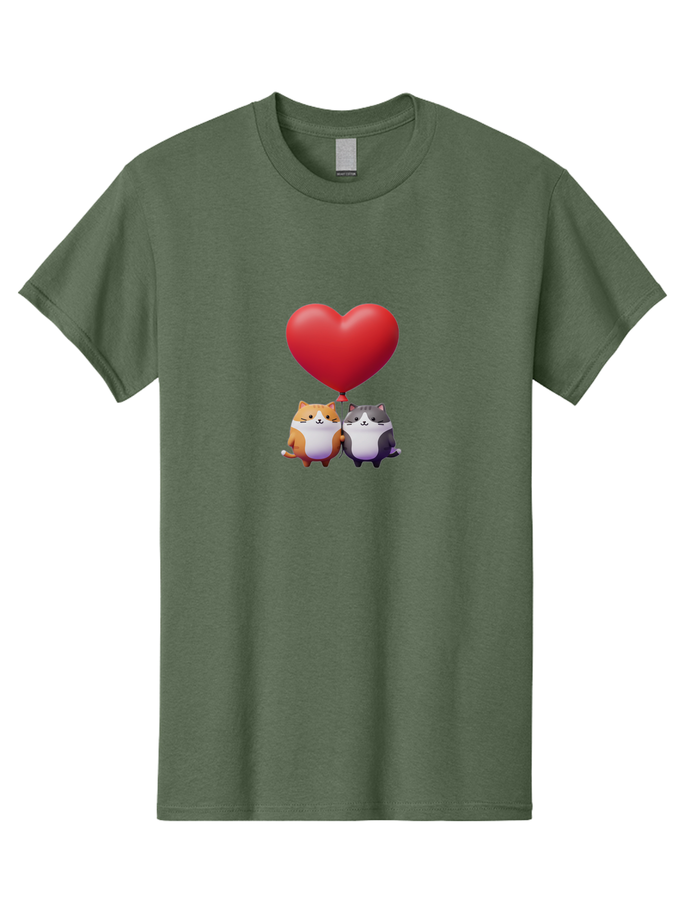 Two-Cats-With-Heart-Balloon Men'S Graphic Tee, 100% Cotton, Comfortable Casual Summer Wear, Machine Washable, Vintage Camera, Old Camera, Antique Camera, Black Camera, Classic Photography, Photography Equipment, Nostalgic Device, Film Camera, Bai490