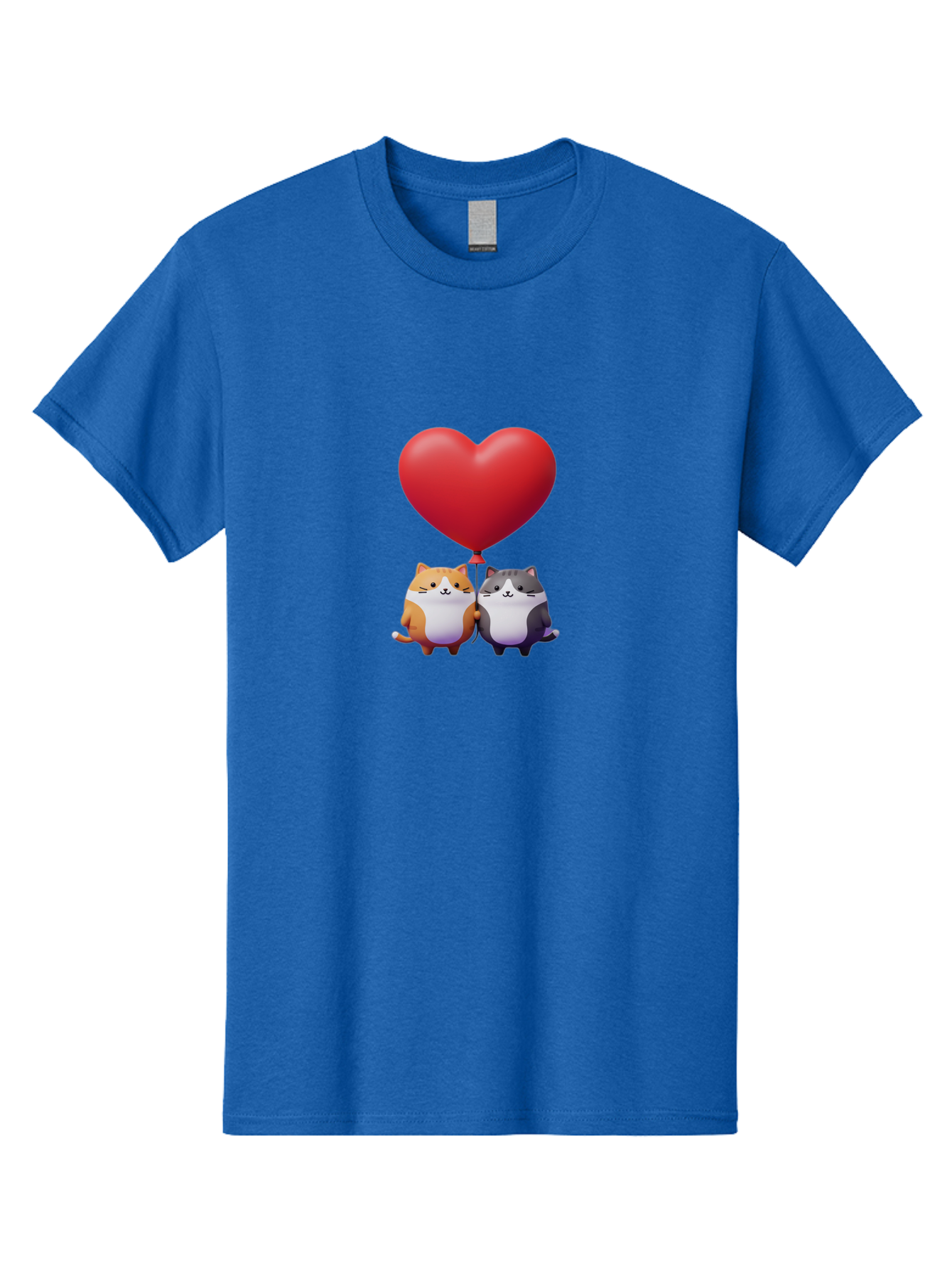 Two-Cats-With-Heart-Balloon Men'S Graphic Tee, 100% Cotton, Comfortable Casual Summer Wear, Machine Washable, Vintage Camera, Old Camera, Antique Camera, Black Camera, Classic Photography, Photography Equipment, Nostalgic Device, Film Camera, Bai490